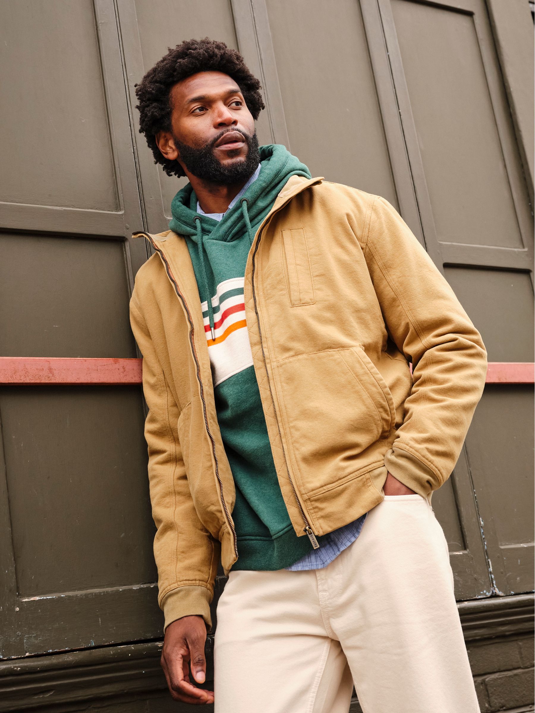 harrington jacket stone cropped cord jacket