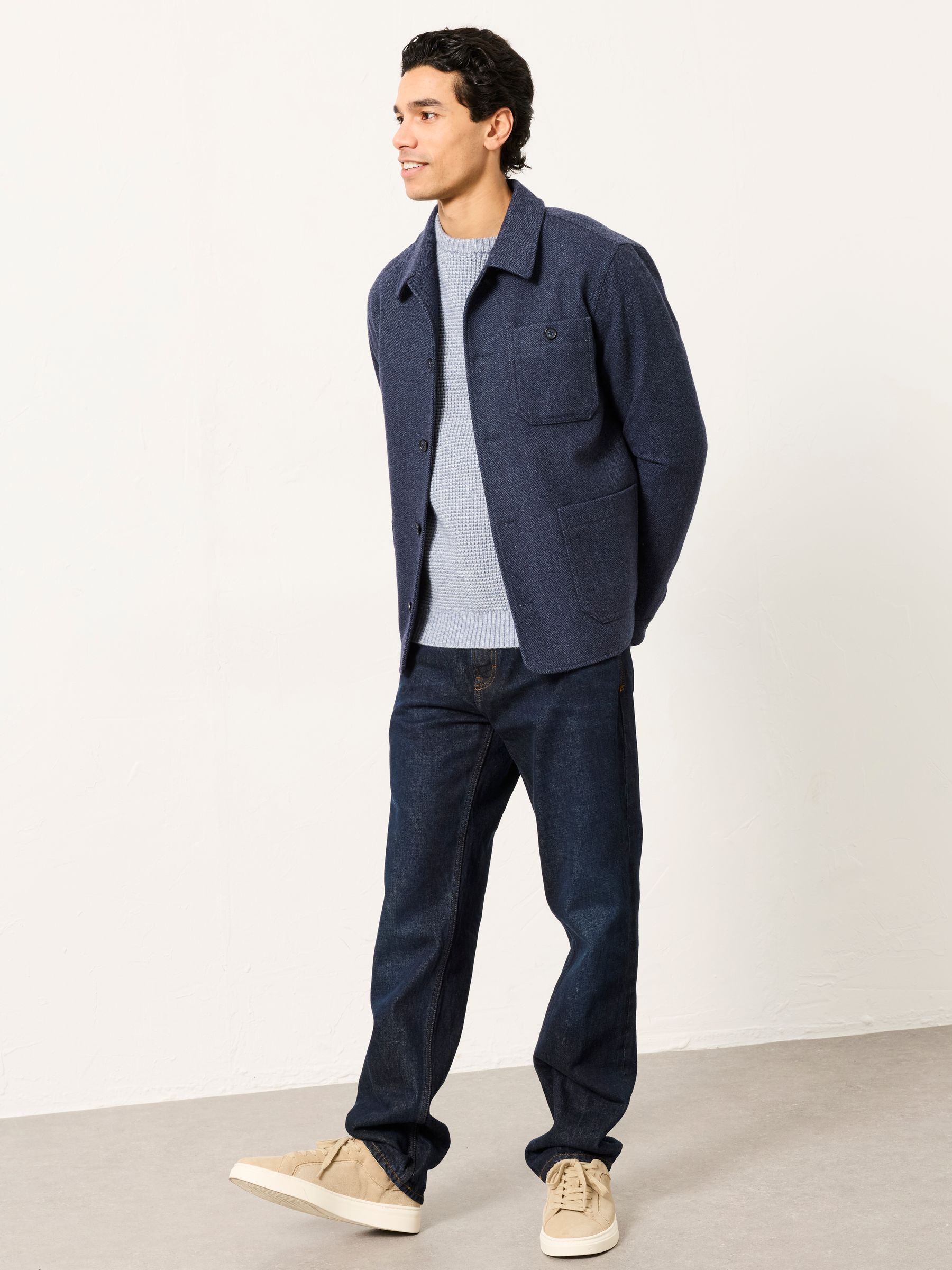 Navy Herringbone Worker Jacket - Image 3 of 7