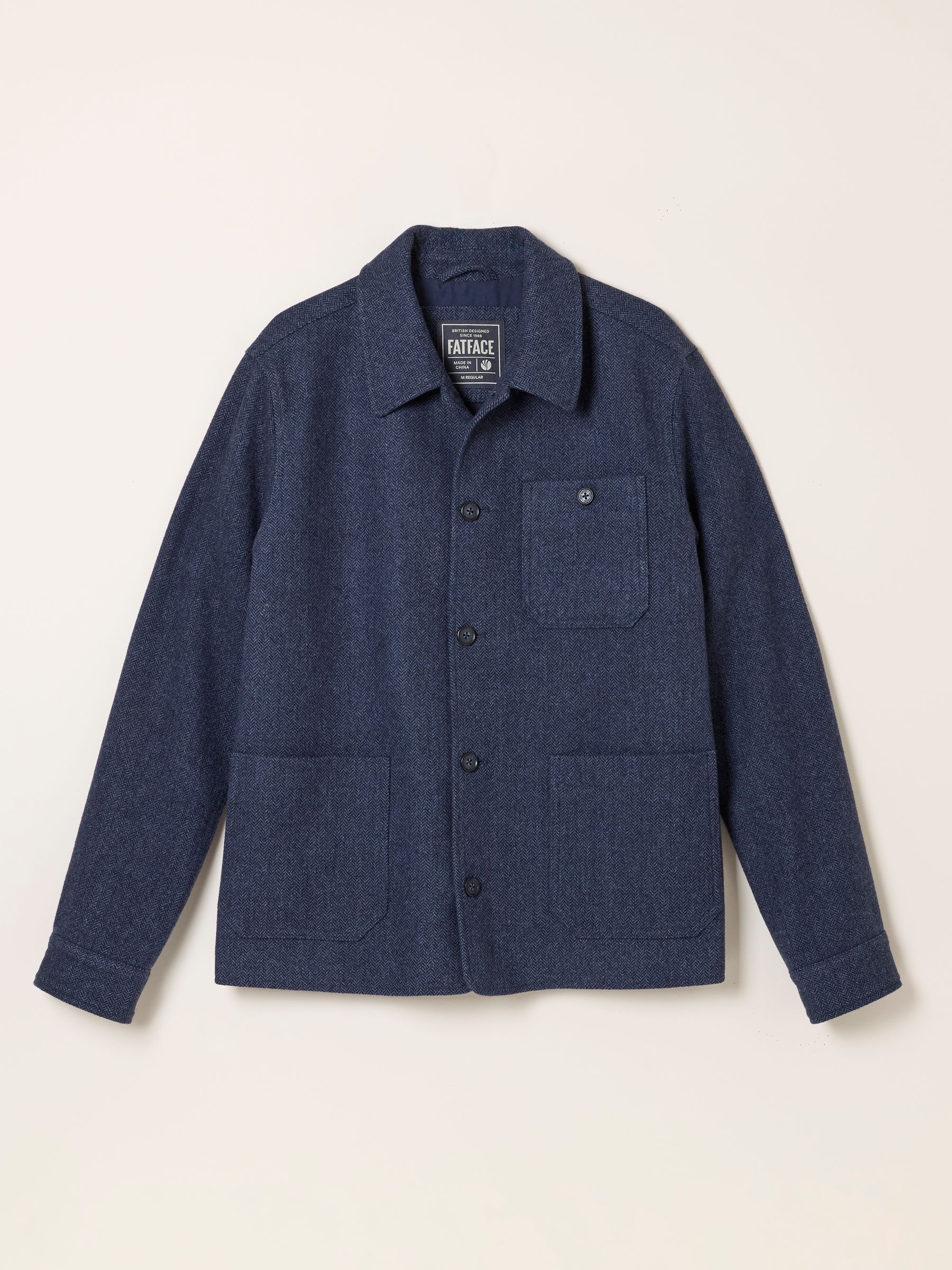 Navy Herringbone Worker Jacket - Image 6 of 7