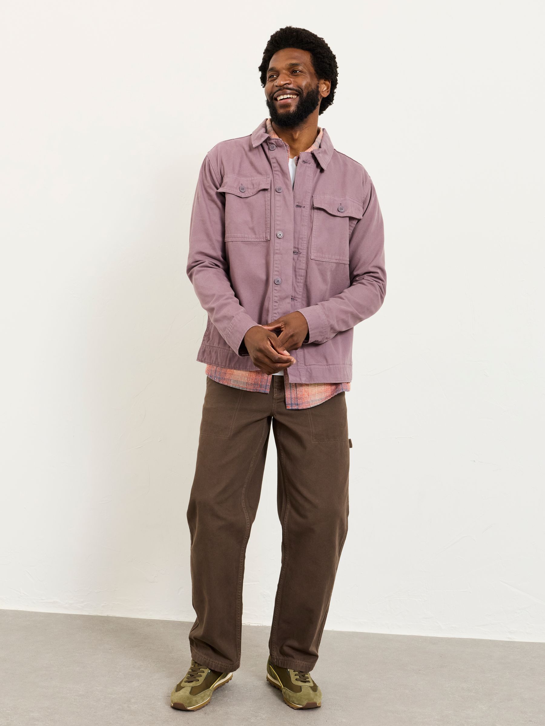 Dusky Purple Canvas Two Pocket Worker Jacket | FatFace USA