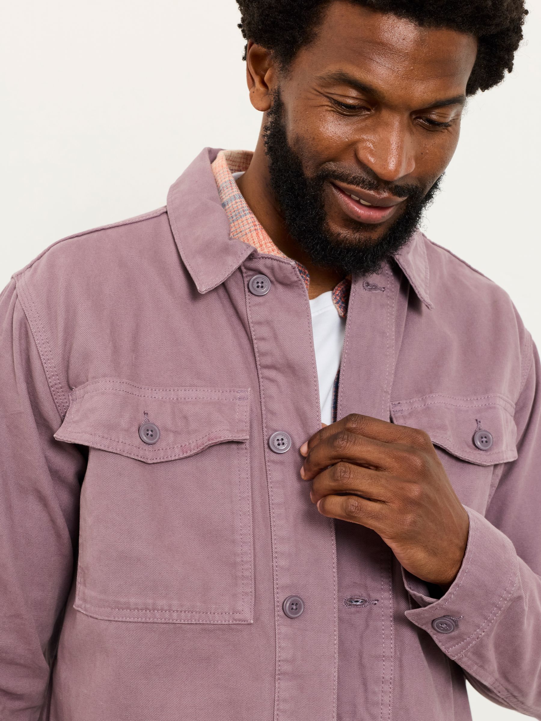 Dusky Purple Canvas Two Pocket Worker Jacket - Image 4 of 6