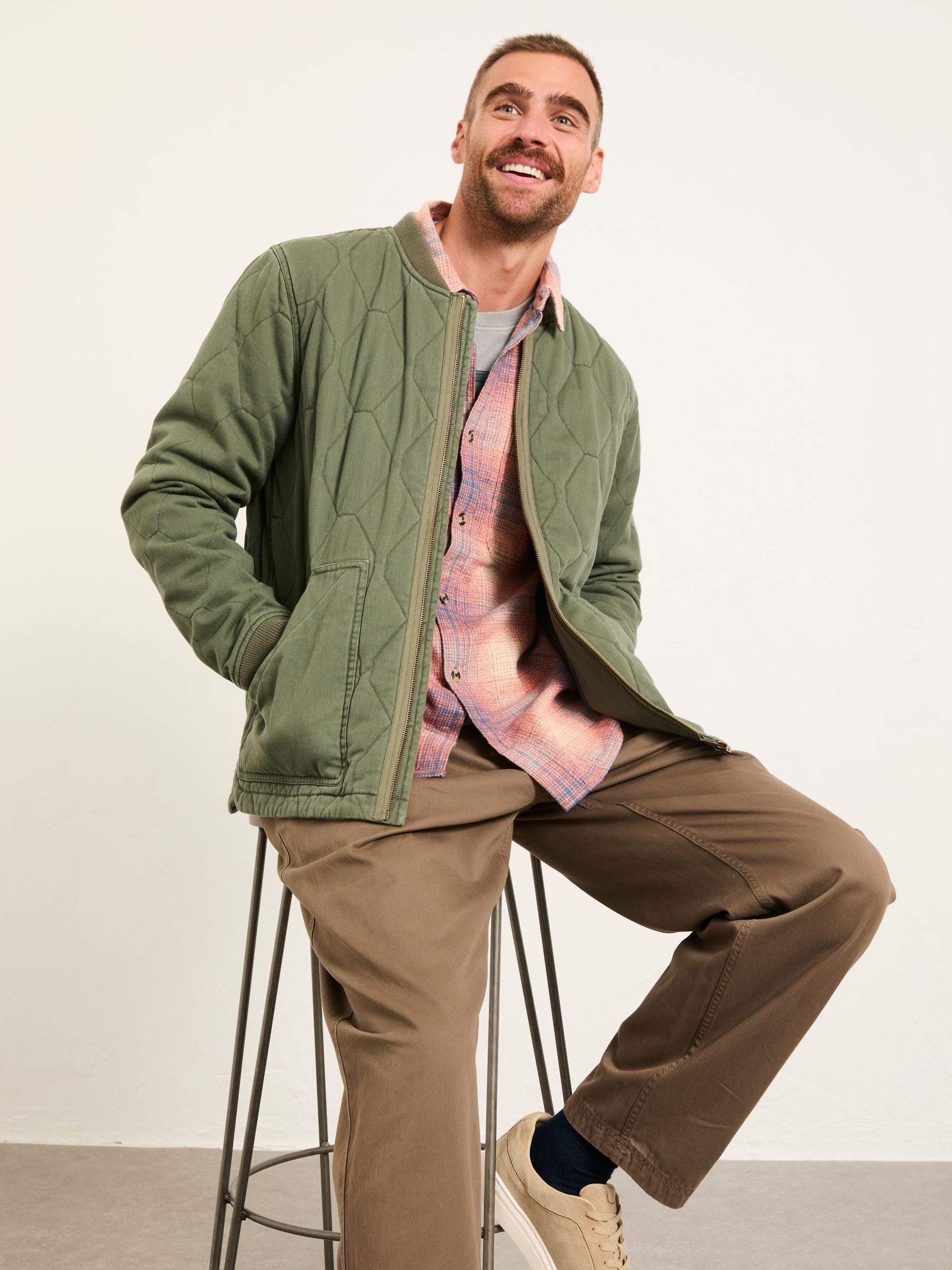 Lambourn Khaki Green Quilted Jacket - Image 1 of 6