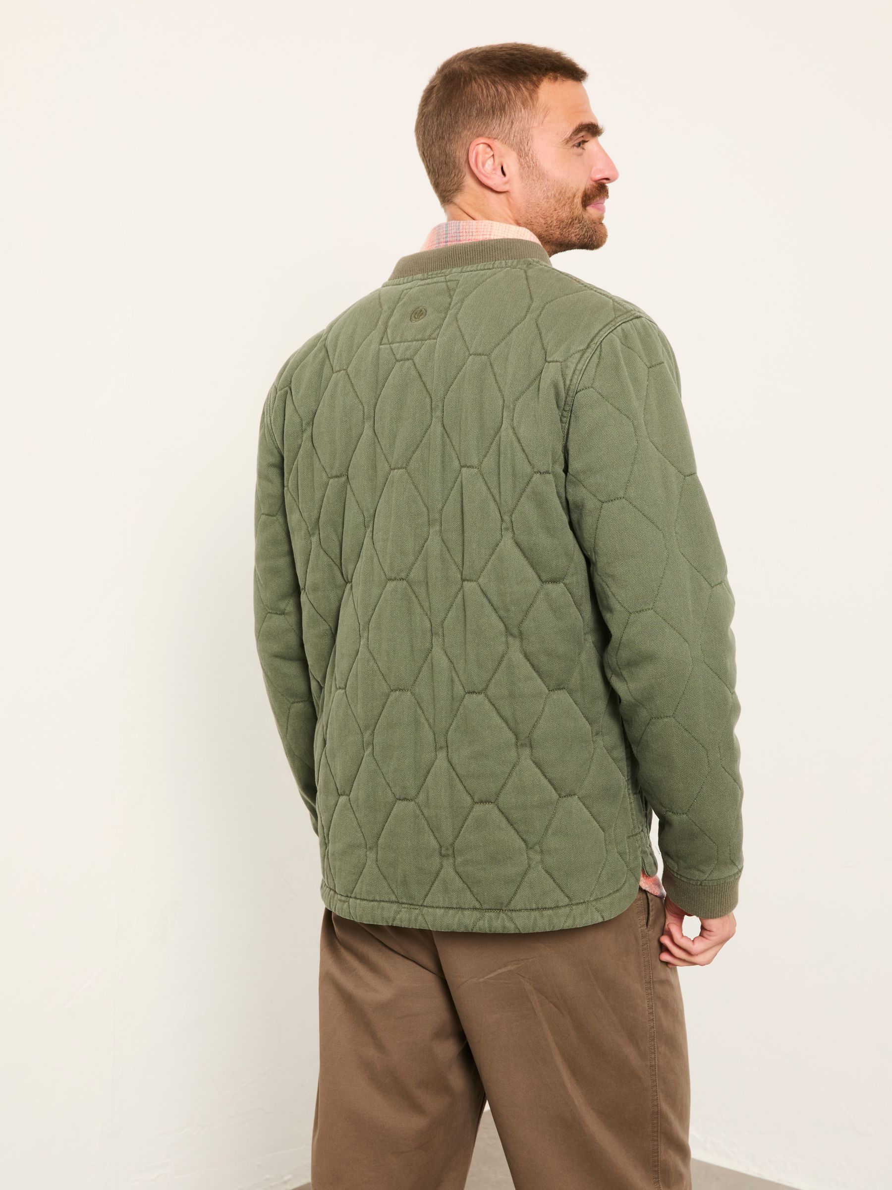 Lambourn Khaki Green Quilted Jacket | FatFace USA