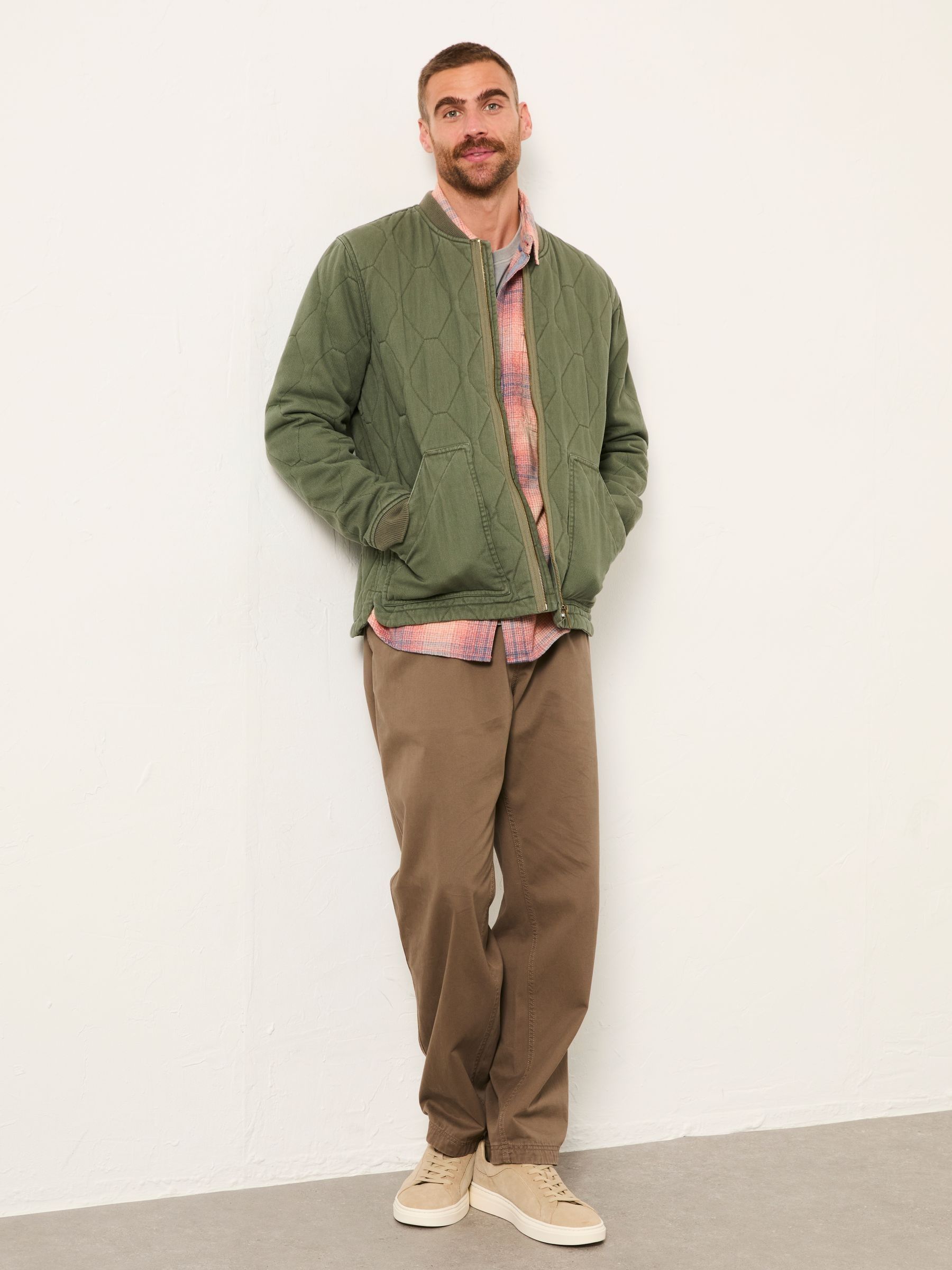 Lambourn Khaki Green Quilted Jacket | FatFace USA