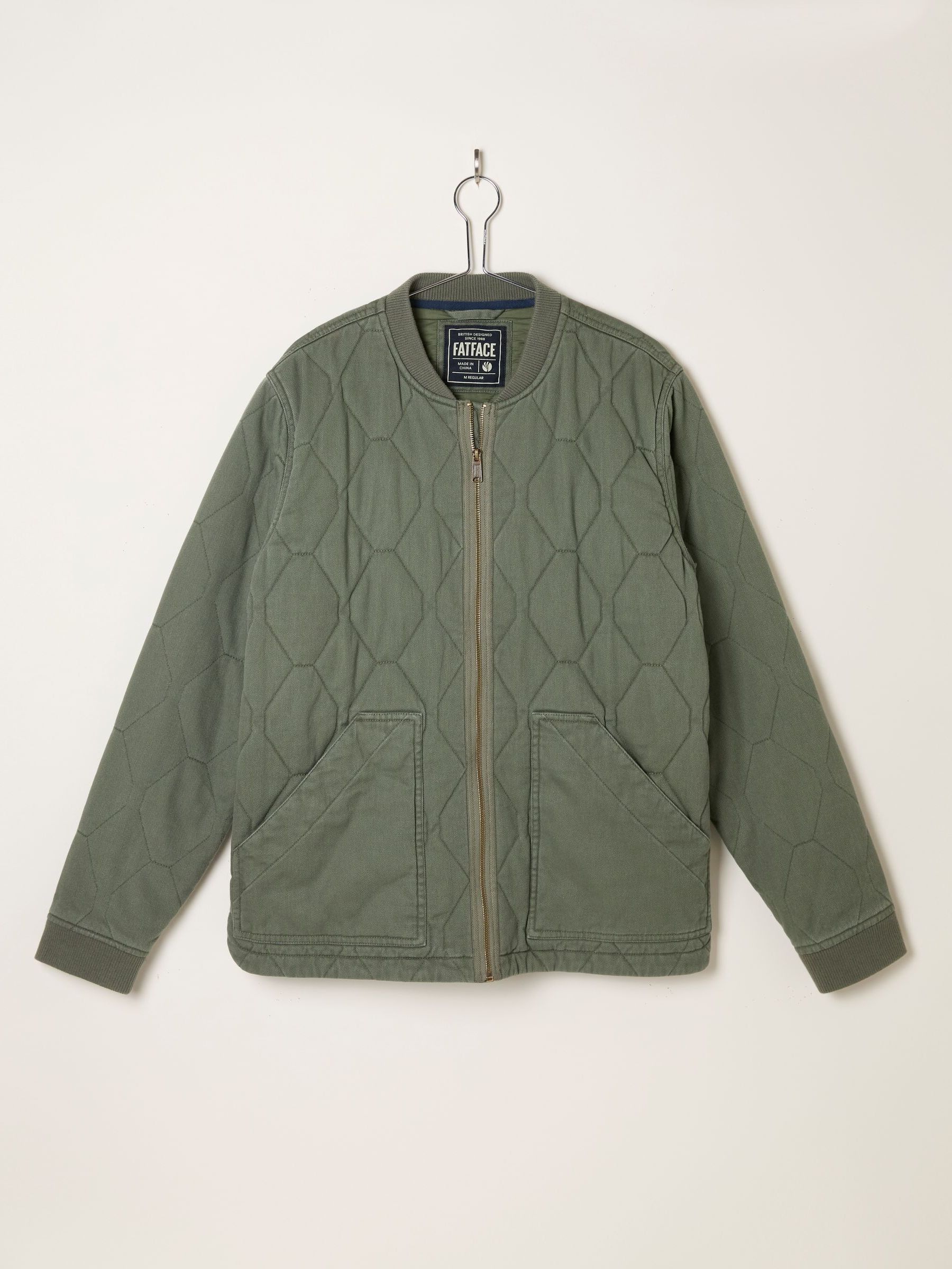 Lambourn Khaki Green Quilted Jacket | FatFace USA