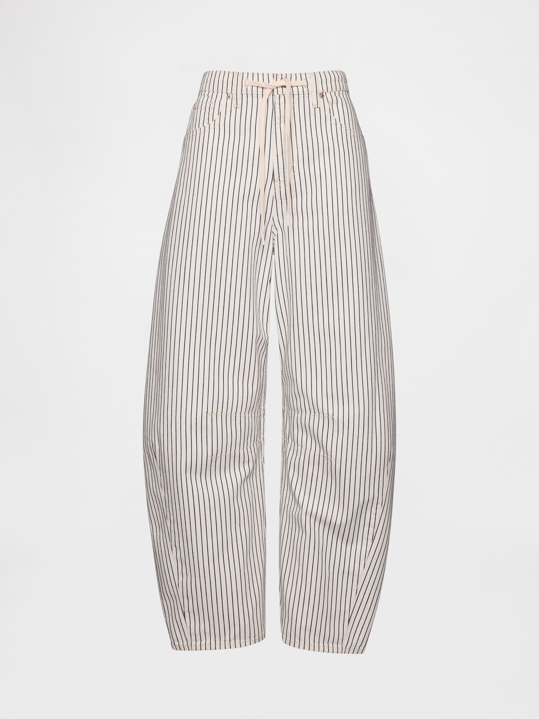 Black/White Stripe High Rise Denim Stripe Horseshoe Jeans - Image 5 of 5