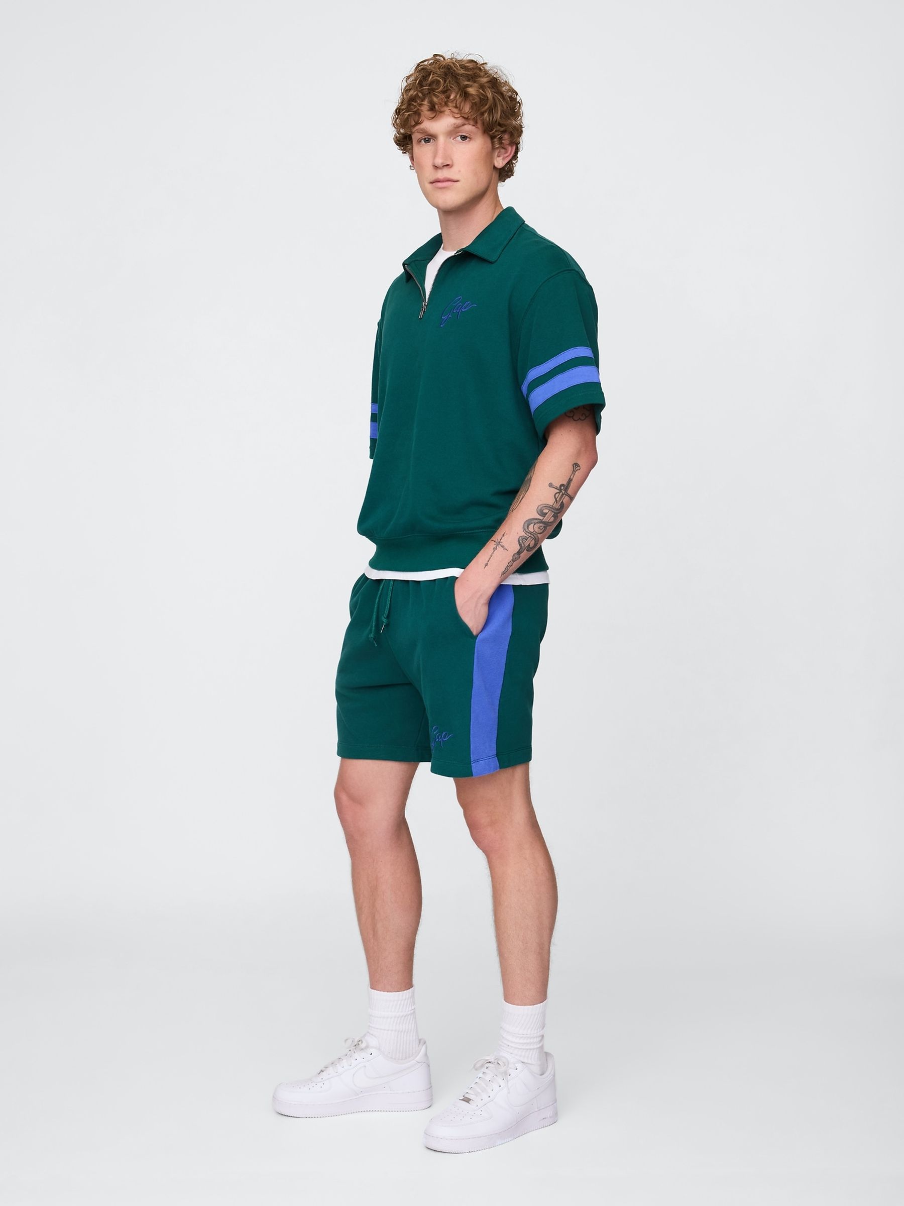 Green VintageSoft Sweat Shorts - Image 4 of 5
