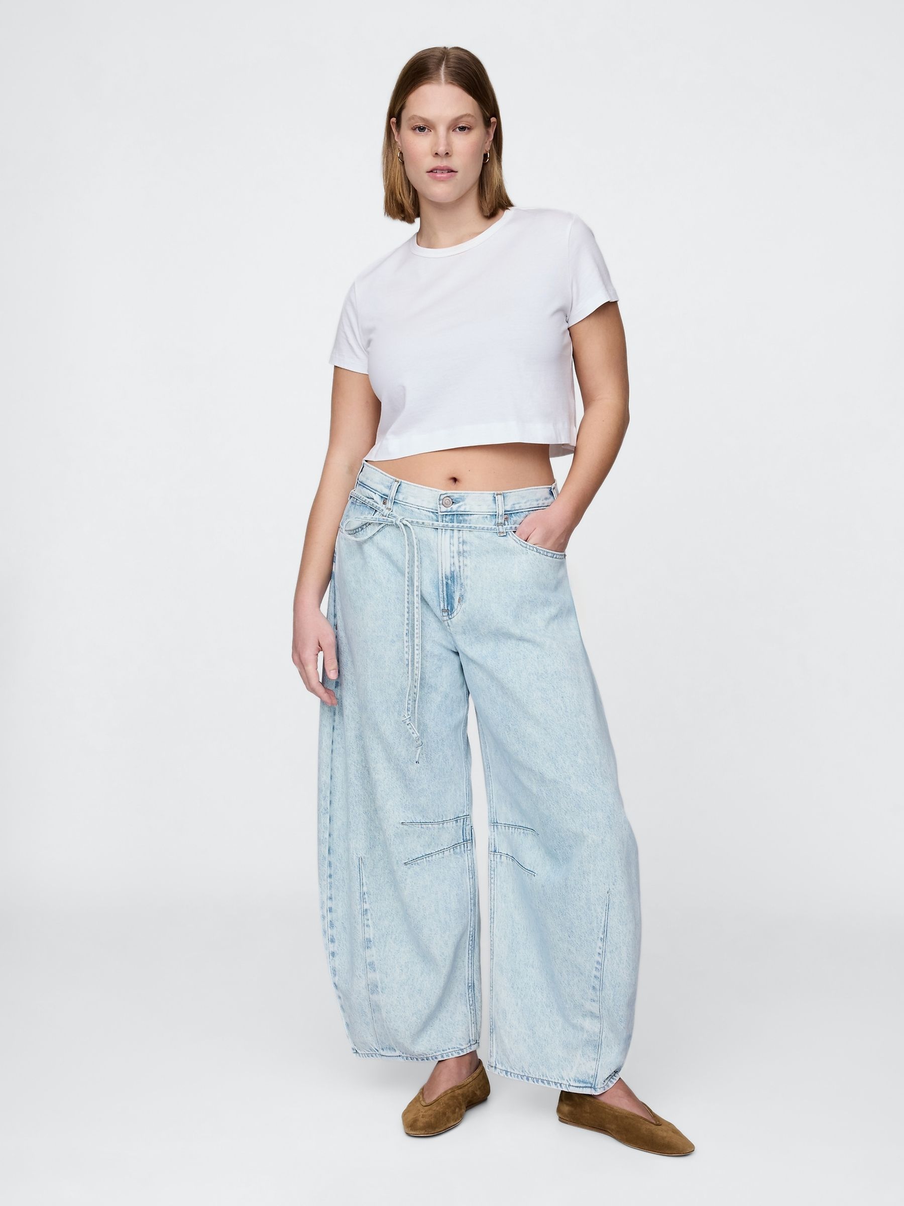 Blue High Waisted UltraSoft Horseshoe Jeans - Image 4 of 6
