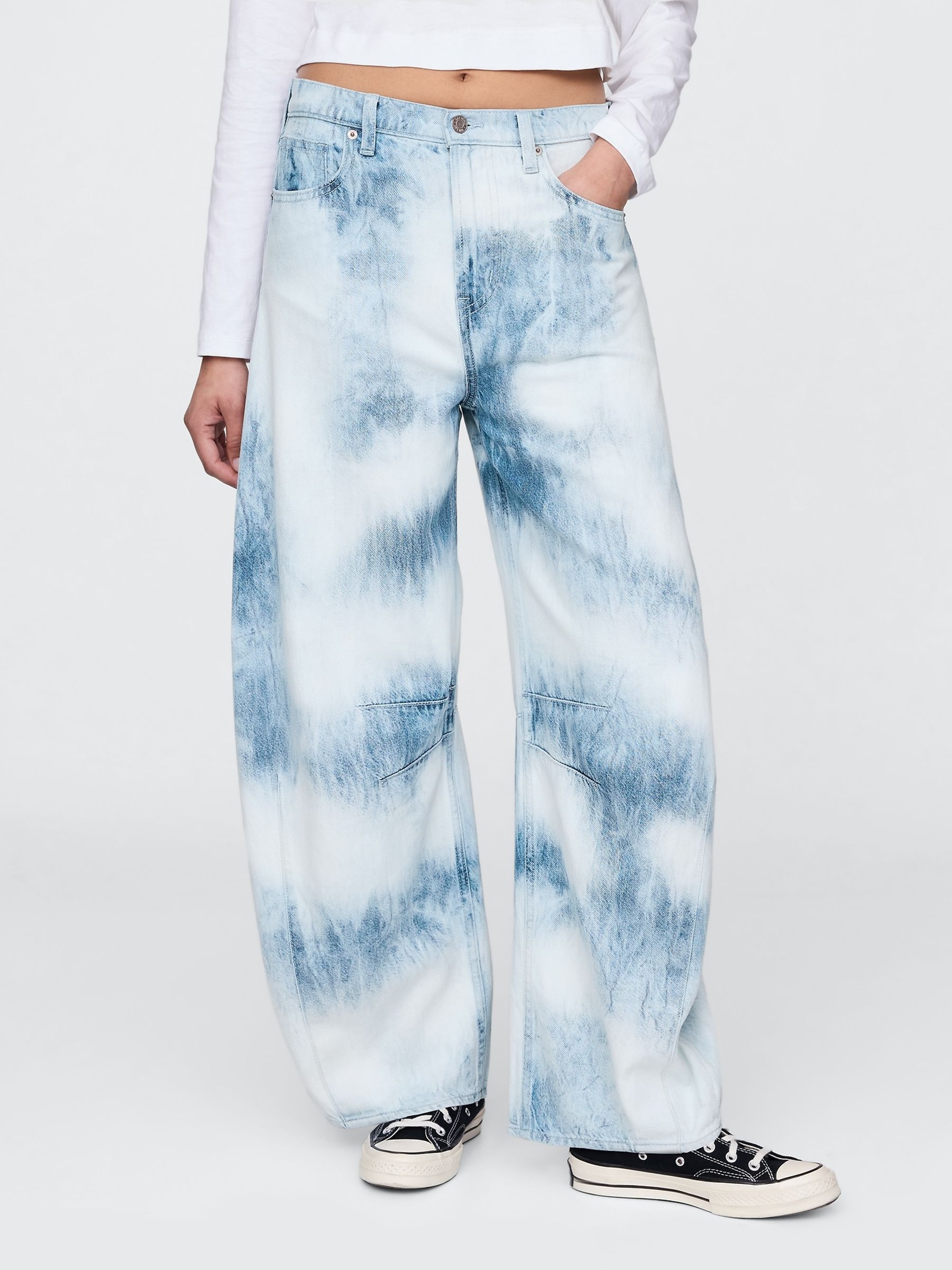 Blue High Waisted UltraSoft Horseshoe Jeans - Image 1 of 9