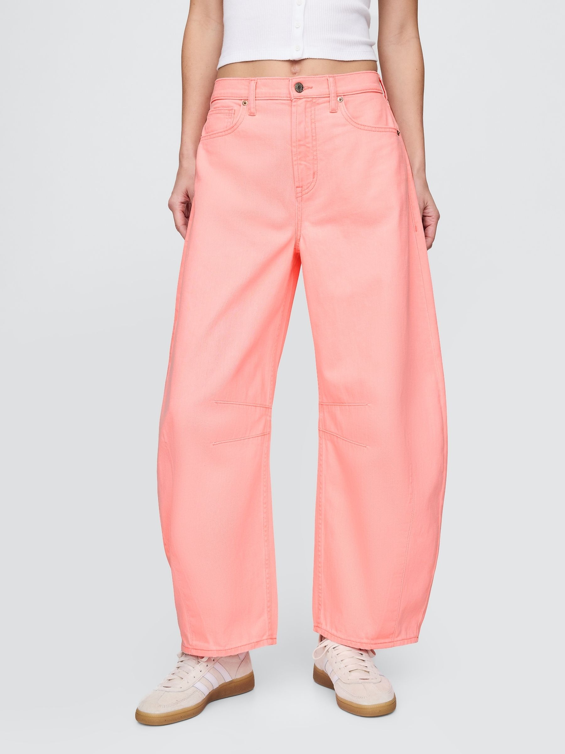 Pink High Waisted Horseshoe Jeans - Image 2 of 5