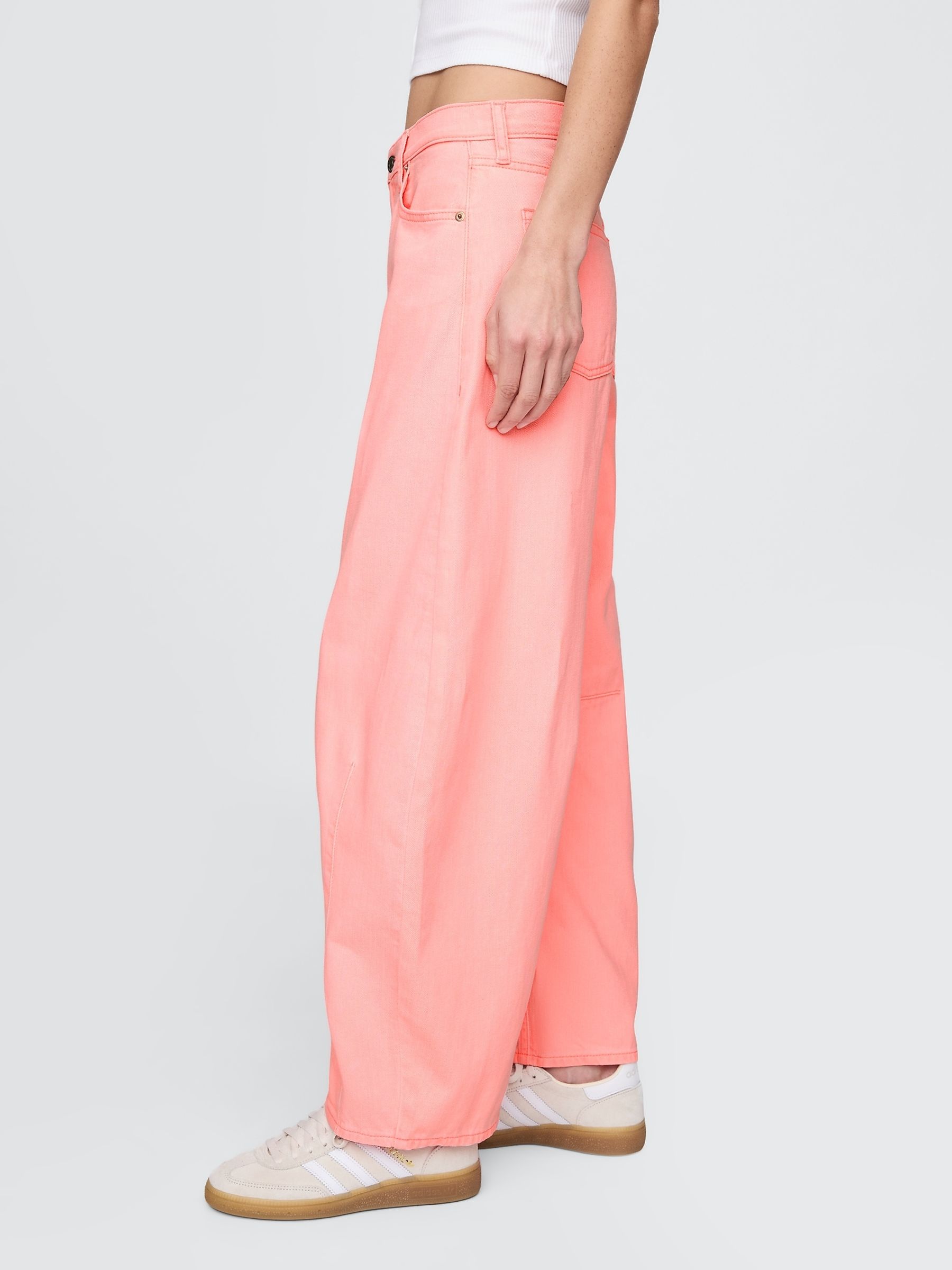 Pink High Waisted Horseshoe Jeans - Image 4 of 5