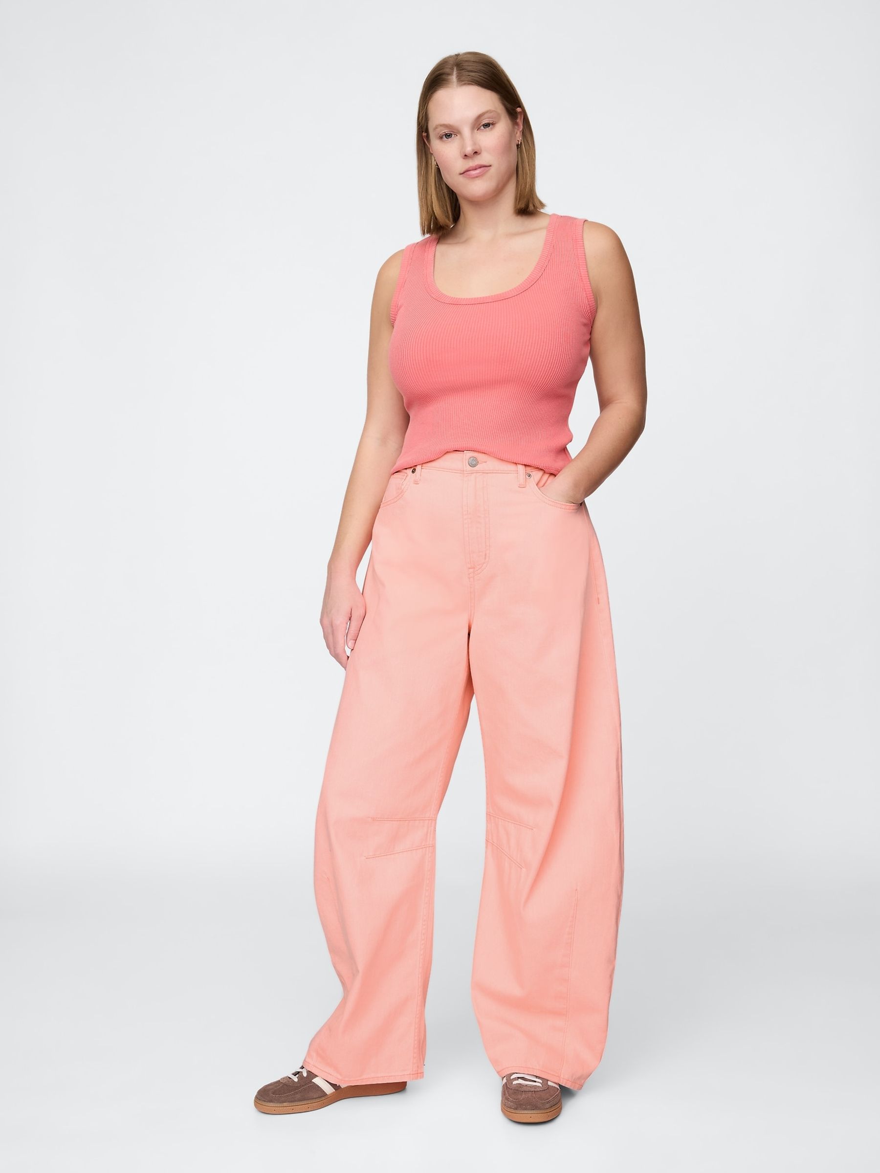 Pink High Waisted Horseshoe Jeans - Image 5 of 5