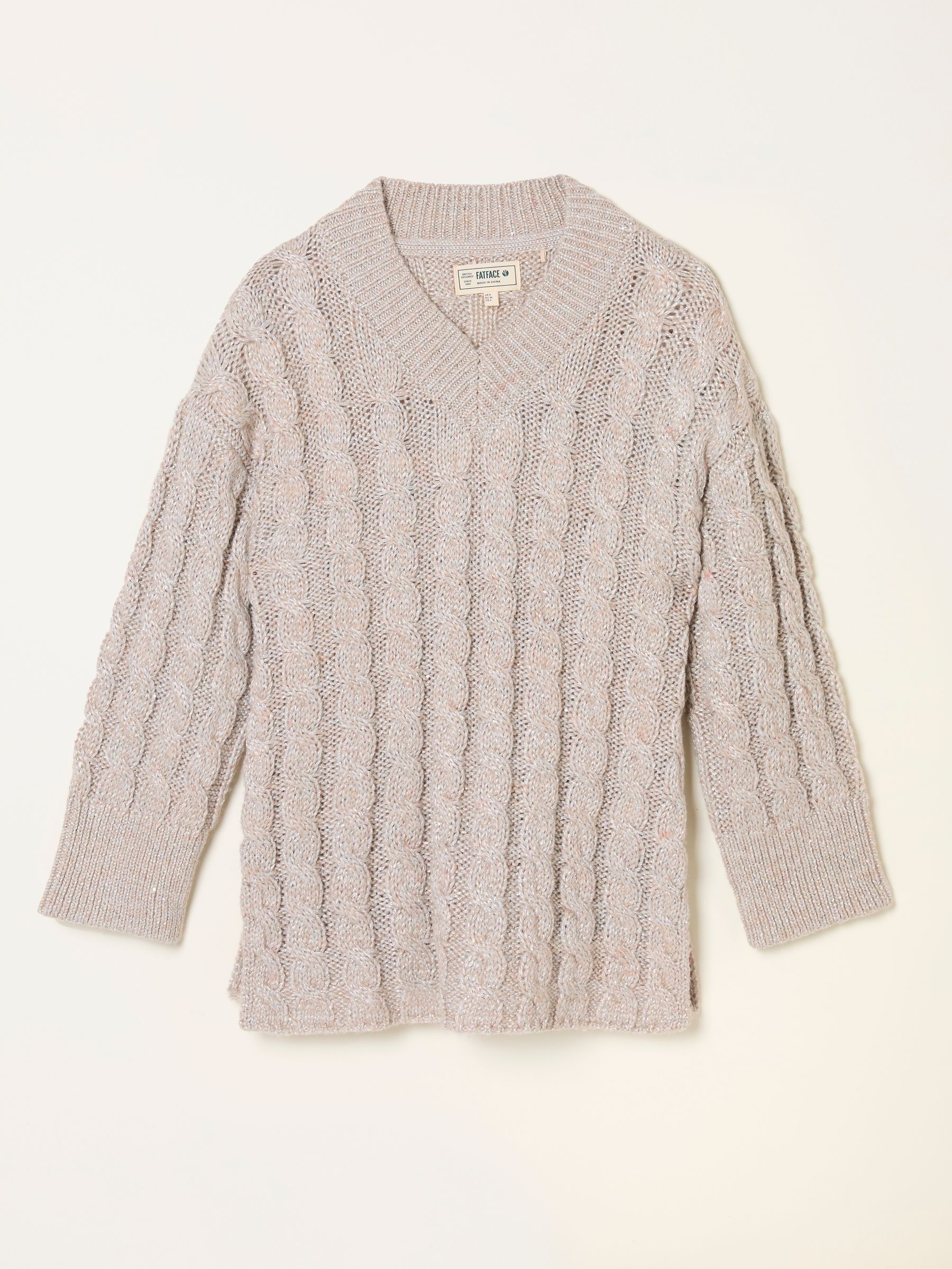 Maeve Natural Cable Knitted Sparkle Jumper - Image 5 of 6