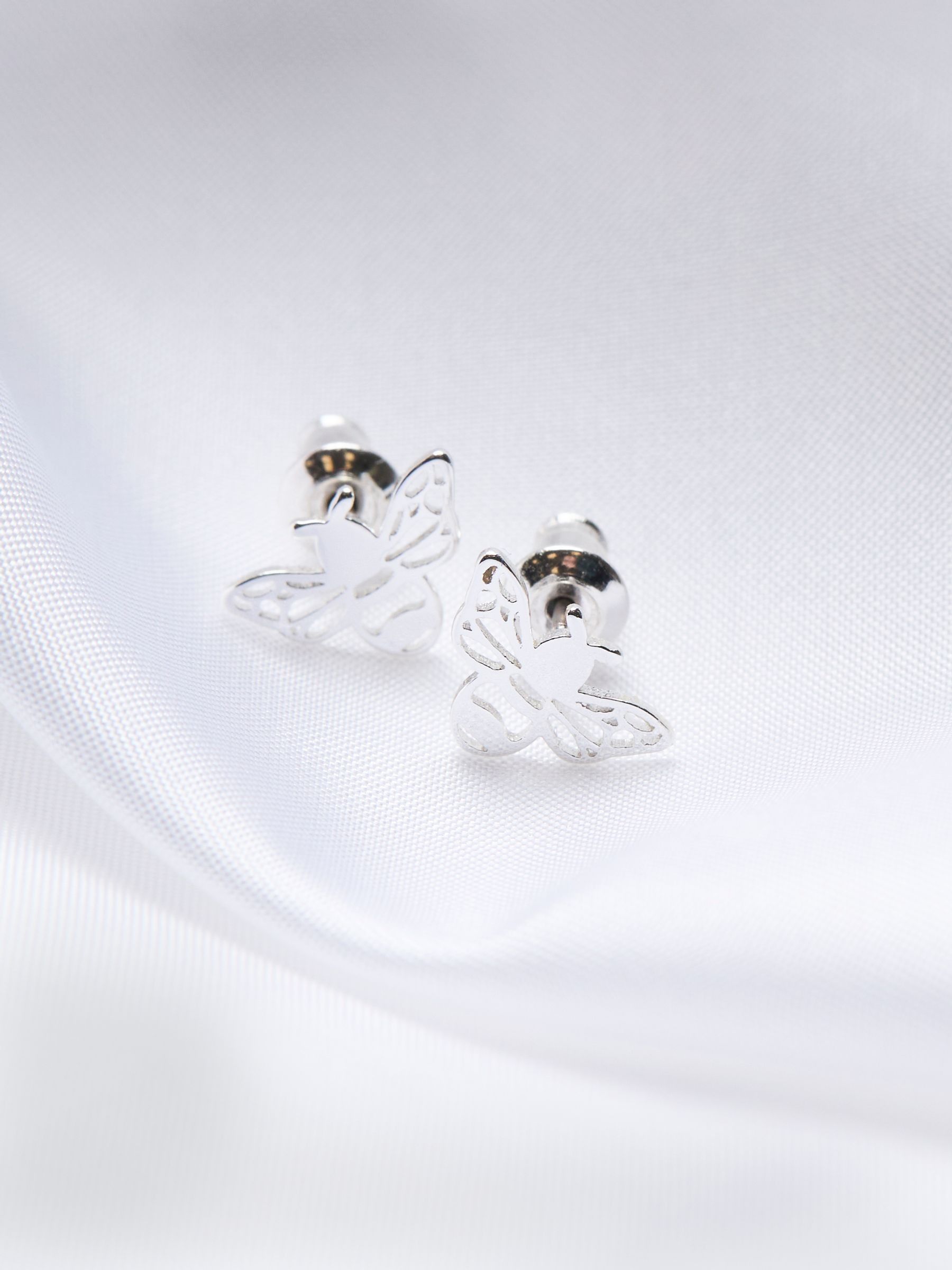 Silver Tone Bee Stud Earrings - Image 2 of 2