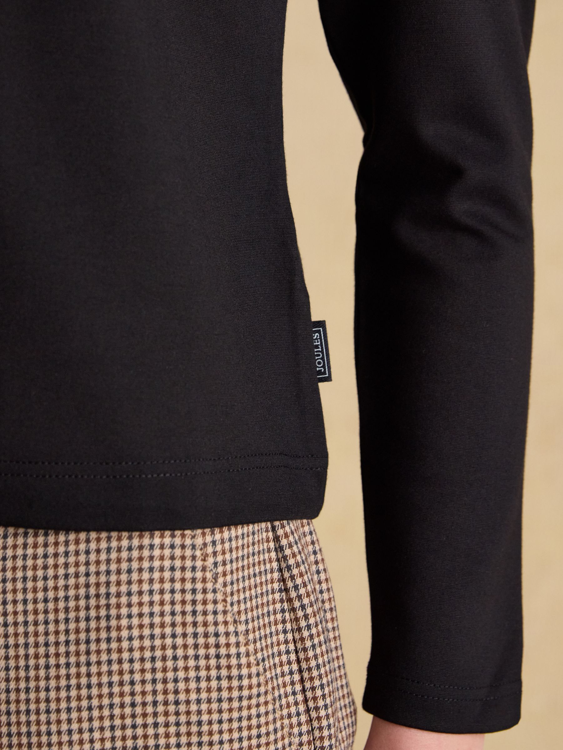 Heidi Black Frill Neck Jersey Top - Image 5 of 6