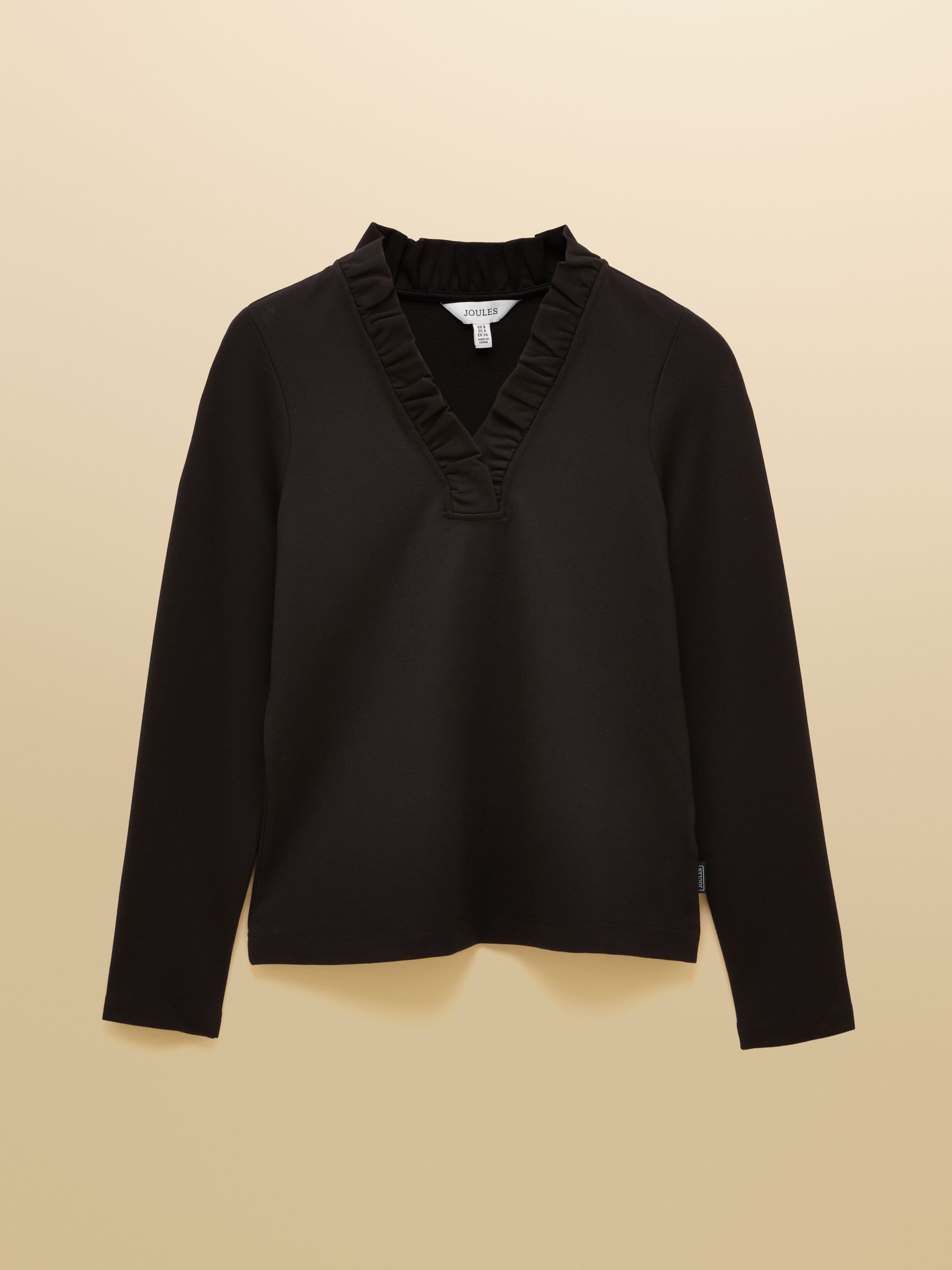 Heidi Black Frill Neck Jersey Top - Image 6 of 6 Heidi Black Frill Neck Jersey Top - Image 6 of 6