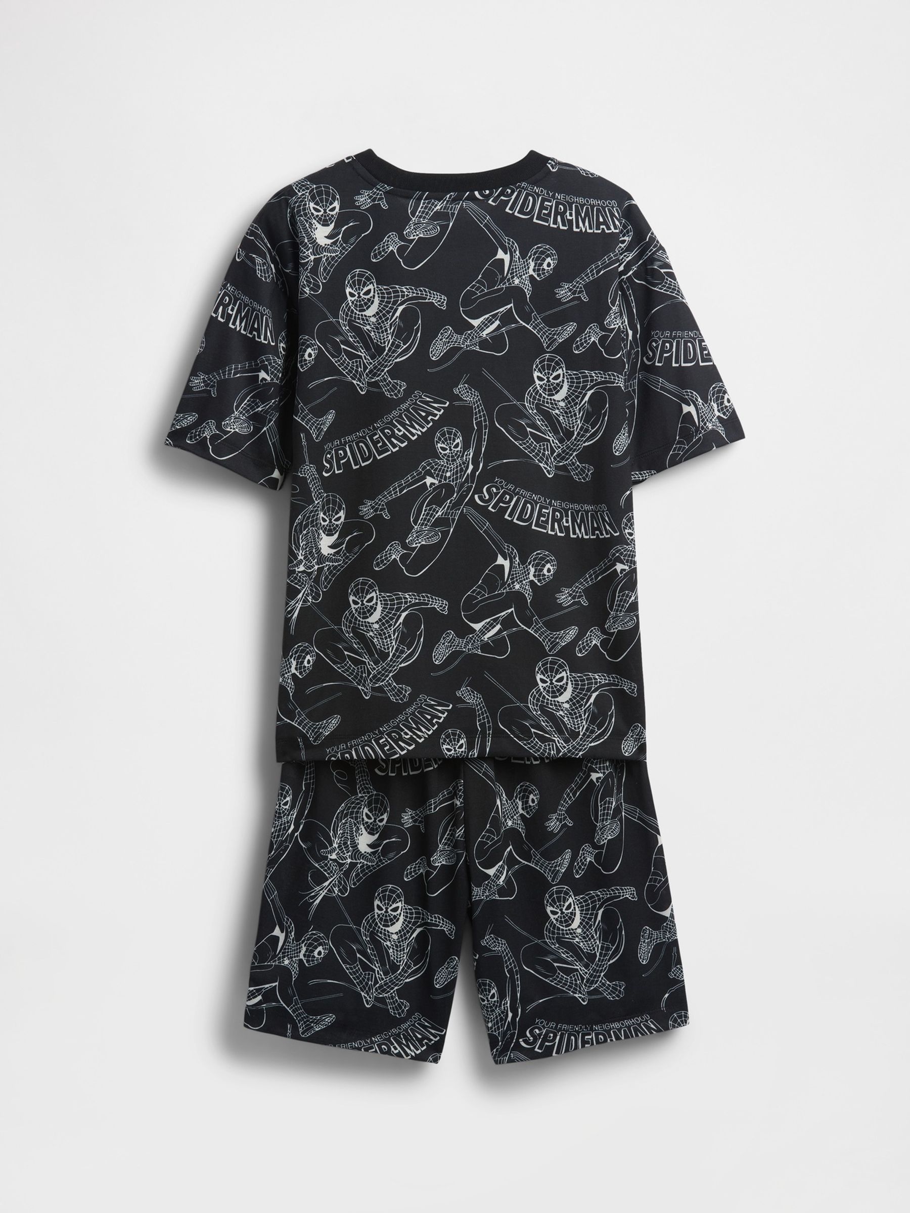 Black/White Marvel Spider-Man Short Pyjamas (6-13yrs) - Image 2 of 3