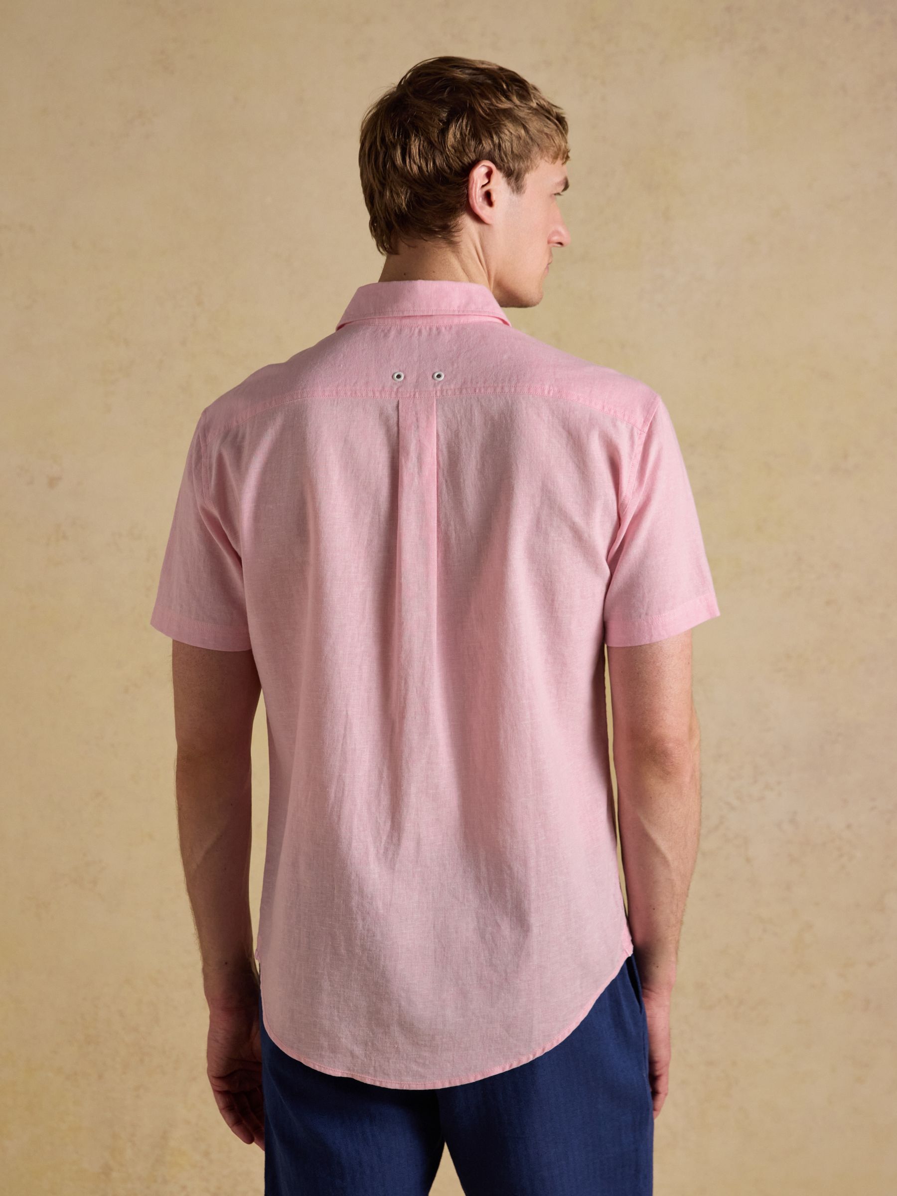 Pink Linen Blend Short Sleeve Shirt - Image 3 of 8
