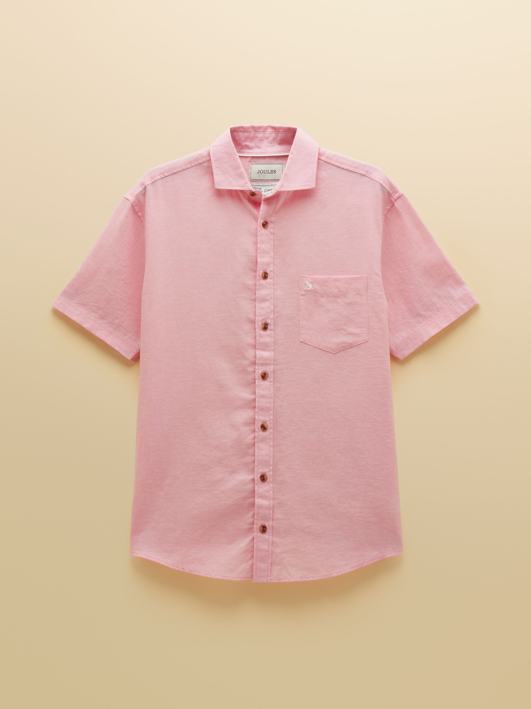 Pink Linen Blend Short Sleeve Shirt - Image 8 of 8