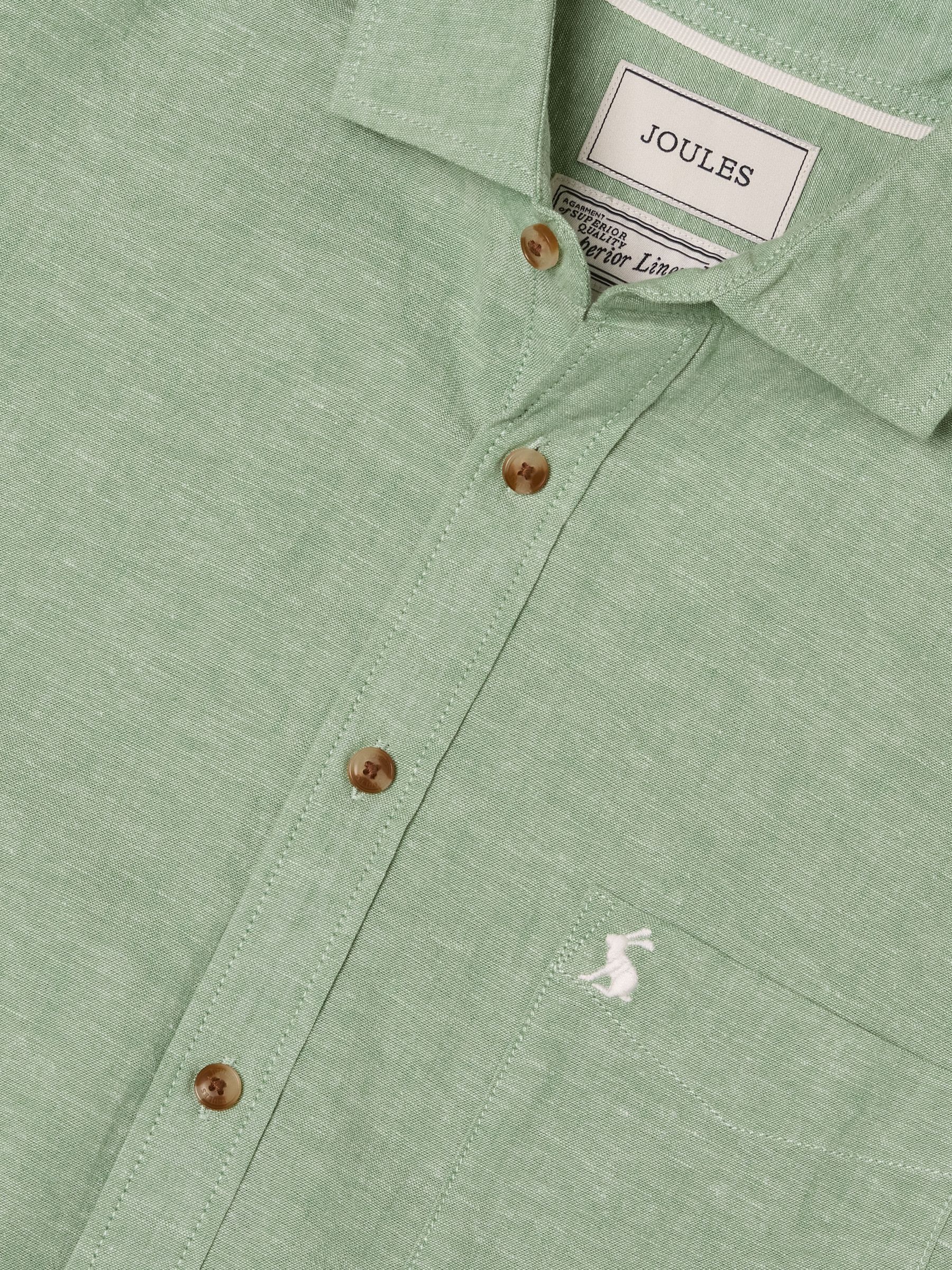 Green Linen Blend Short Sleeve Shirt - Image 2 of 8