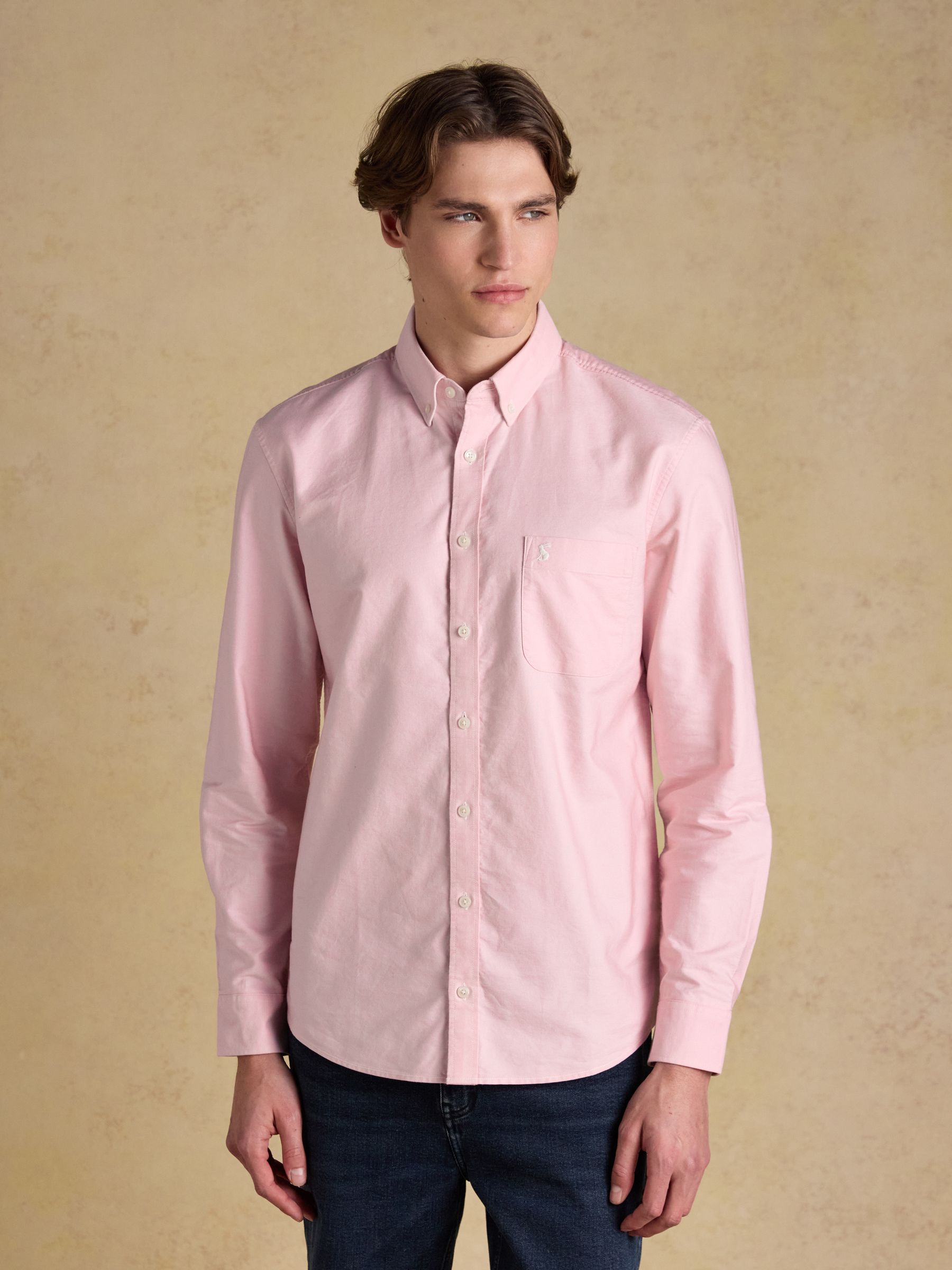 Oxford Classic Fit Pink Long Sleeve Cotton Shirt - Image 1 of 10 Oxford Classic Fit Pink Long Sleeve Cotton Shirt - Image 1 of 10