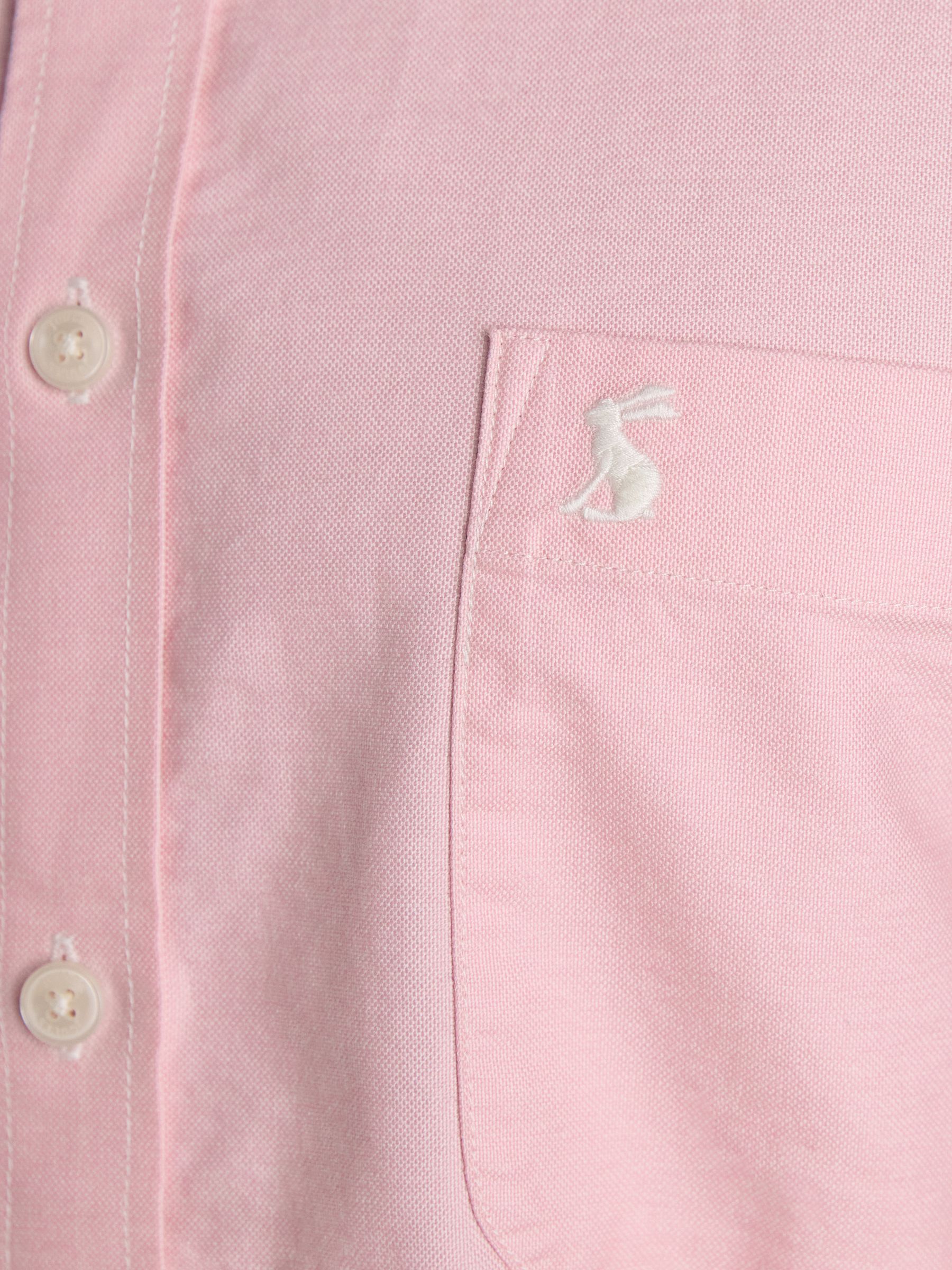 Oxford Classic Fit Pink Long Sleeve Cotton Shirt - Image 7 of 10
