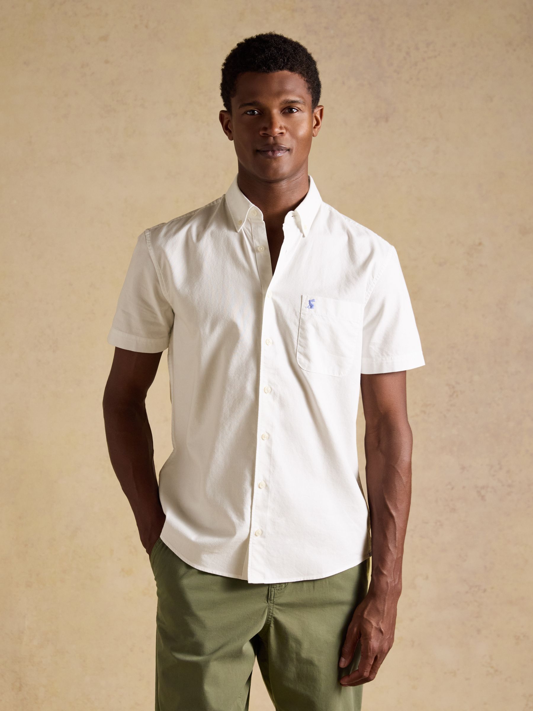 Oxford White Short Sleeve Classic Fit Cotton Shirt - Image 1 of 8