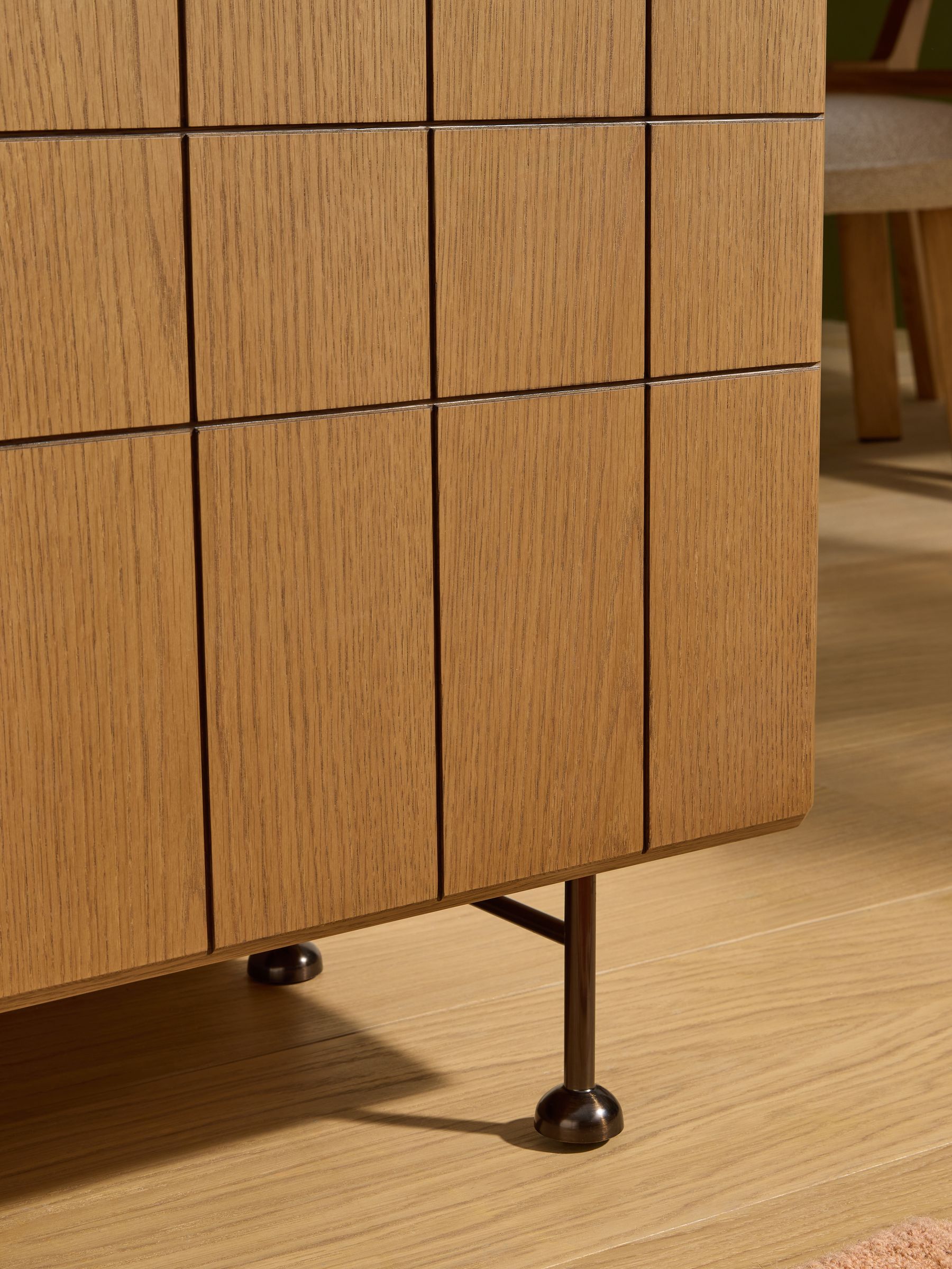 Corin Tall Sideboard in Oak - Image 3 of 5
