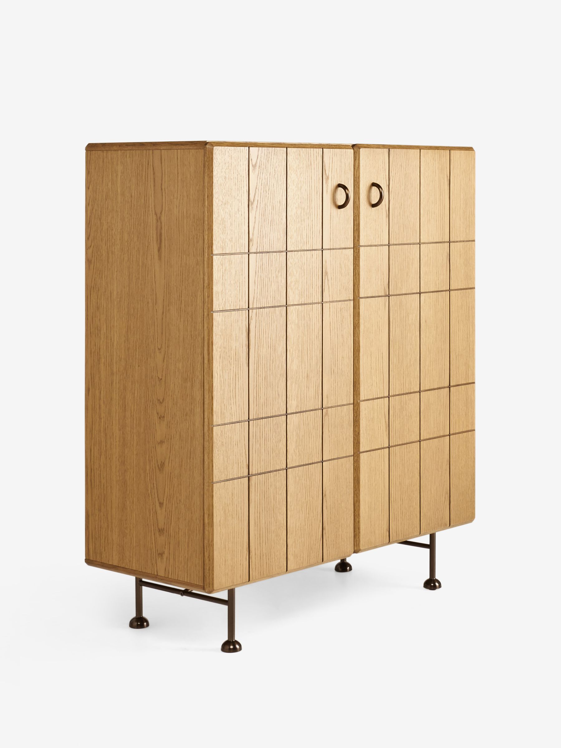 Corin Tall Sideboard in Oak - Image 4 of 5