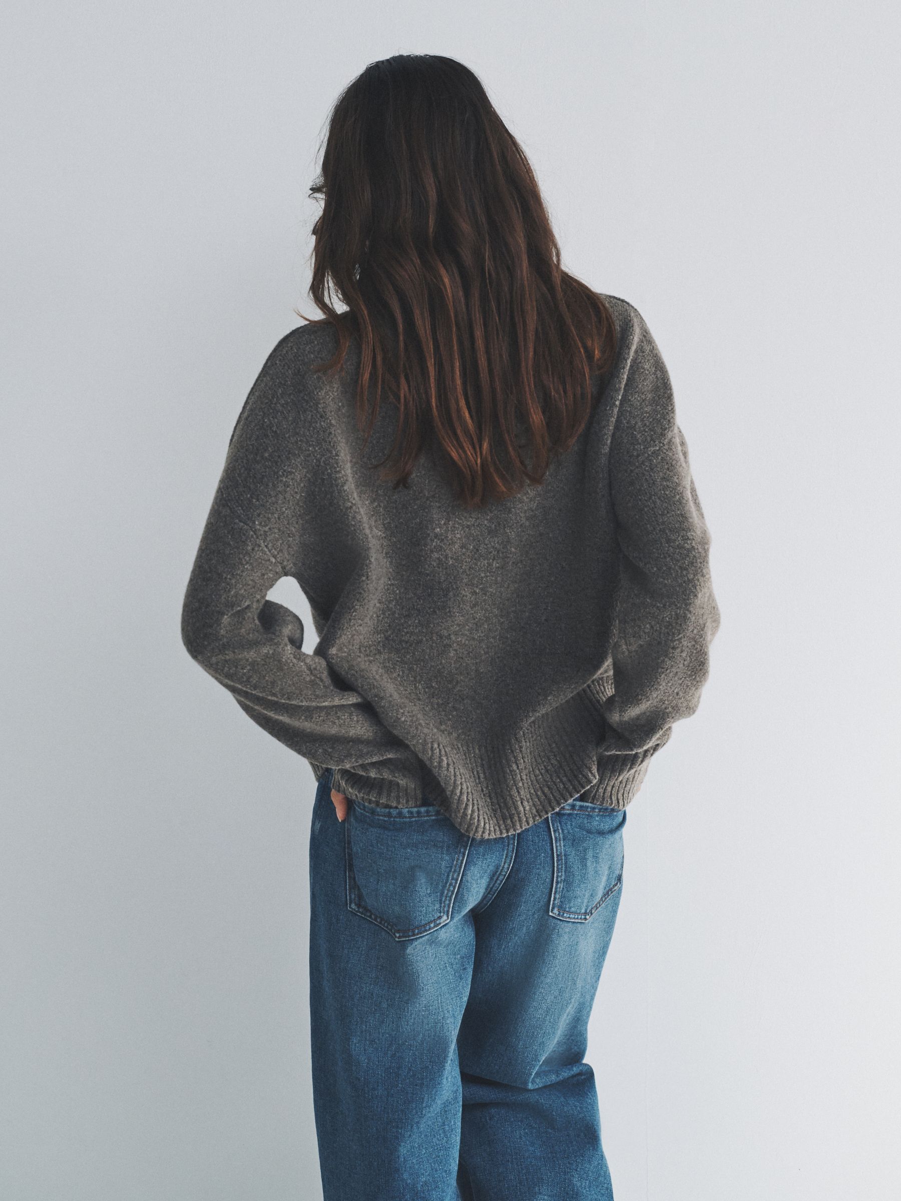 Brown Marl/Oatmeal - 2 Pack Knitted Collar Jumpers With Wool - Image 4 of 9