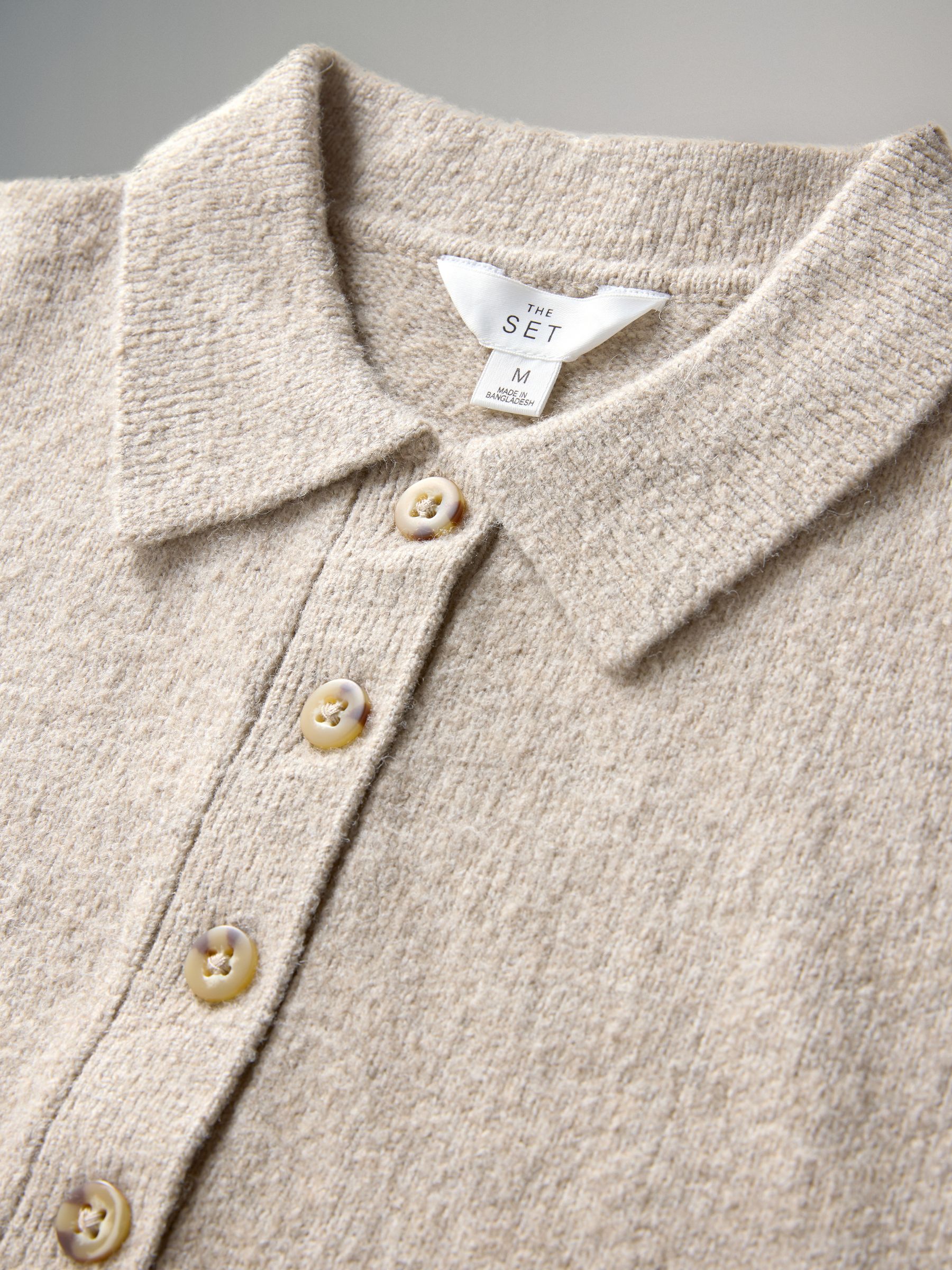 Brown Marl/Oatmeal - 2 Pack Knitted Collar Jumpers With Wool - Image 8 of 9