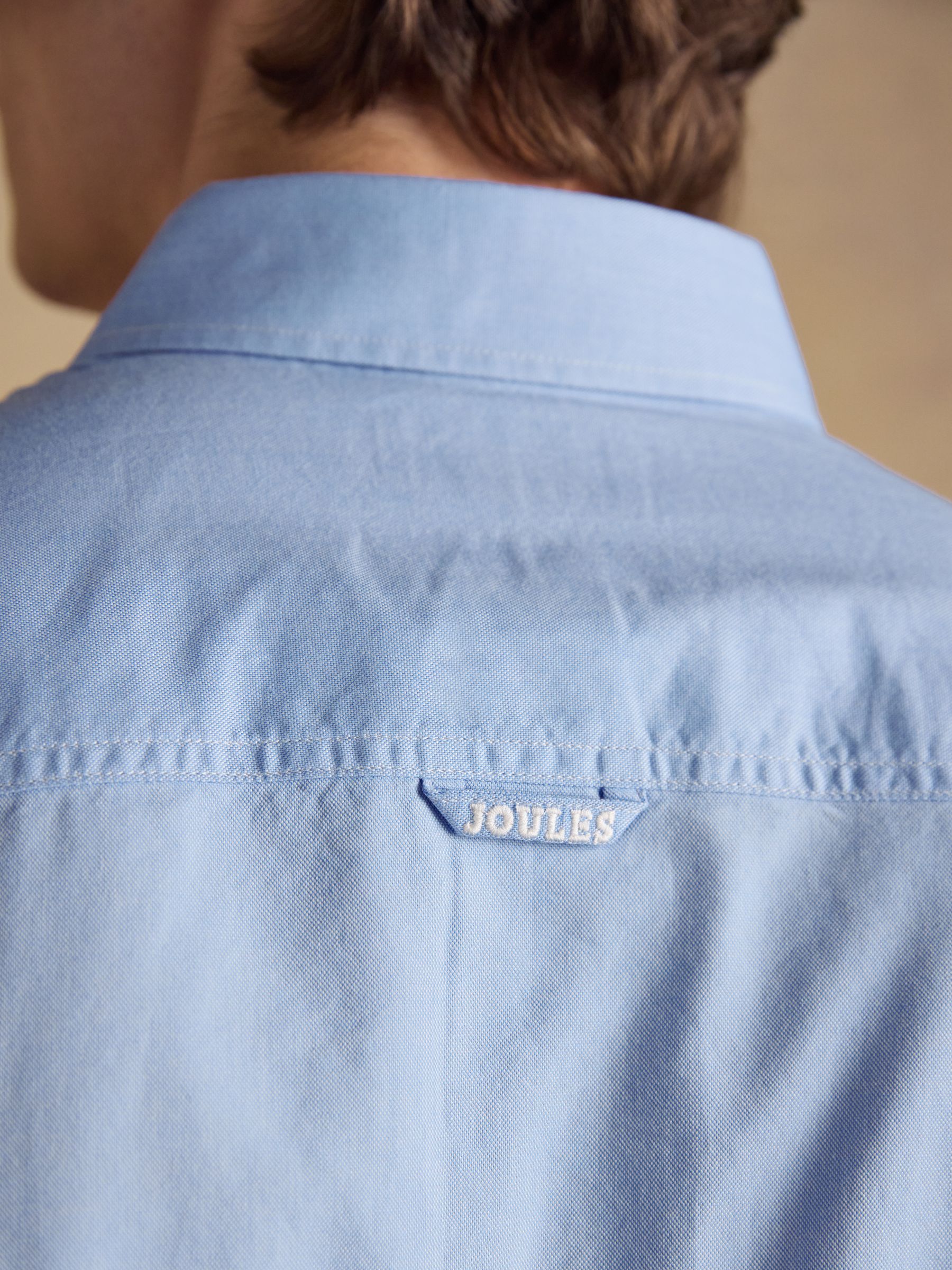 Oxford Blue Short Sleeve Classic Fit Cotton Shirt - Image 8 of 9