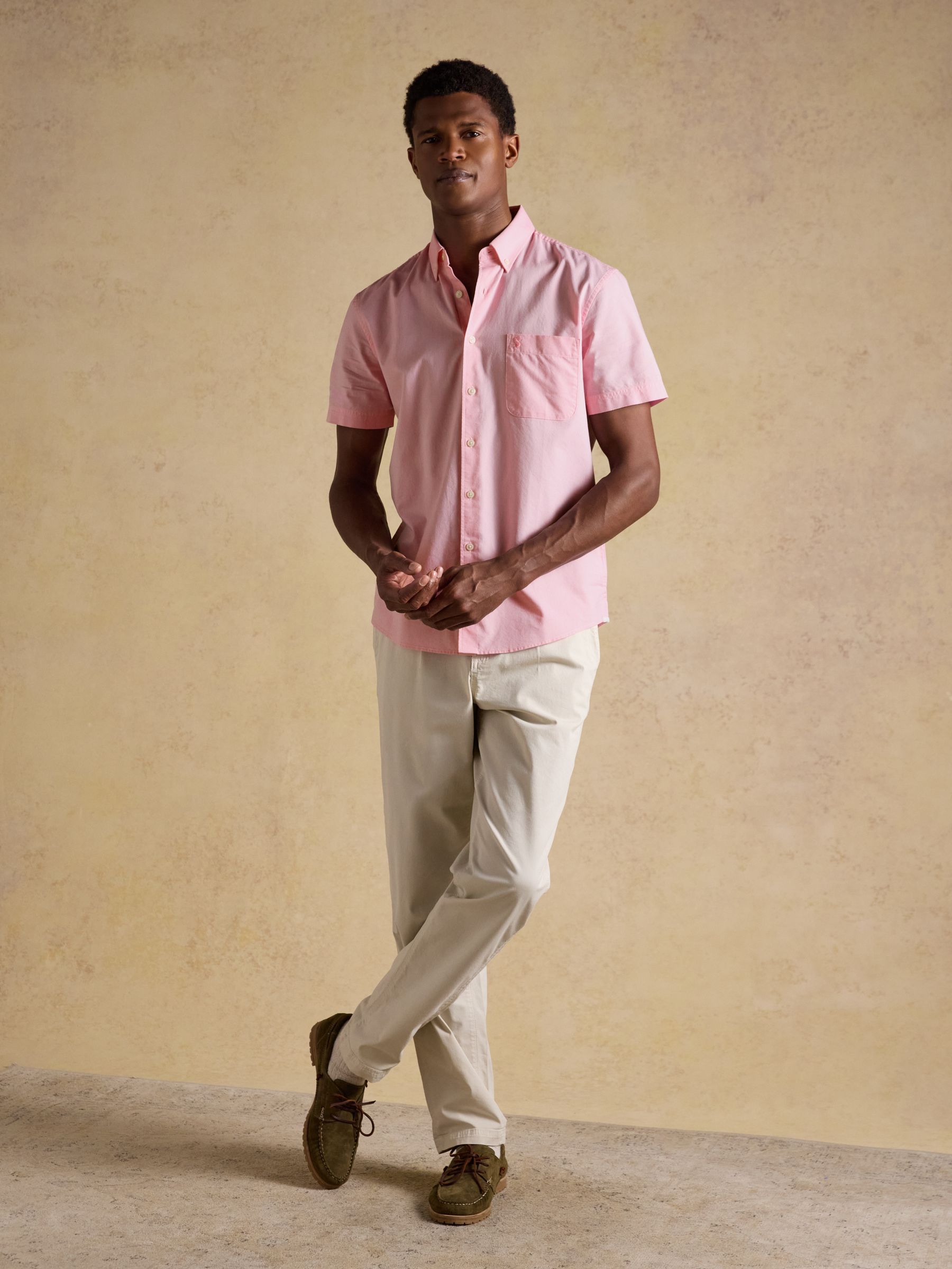 Oxford Pink Short Sleeve Classic Fit Cotton Shirt - Image 3 of 7