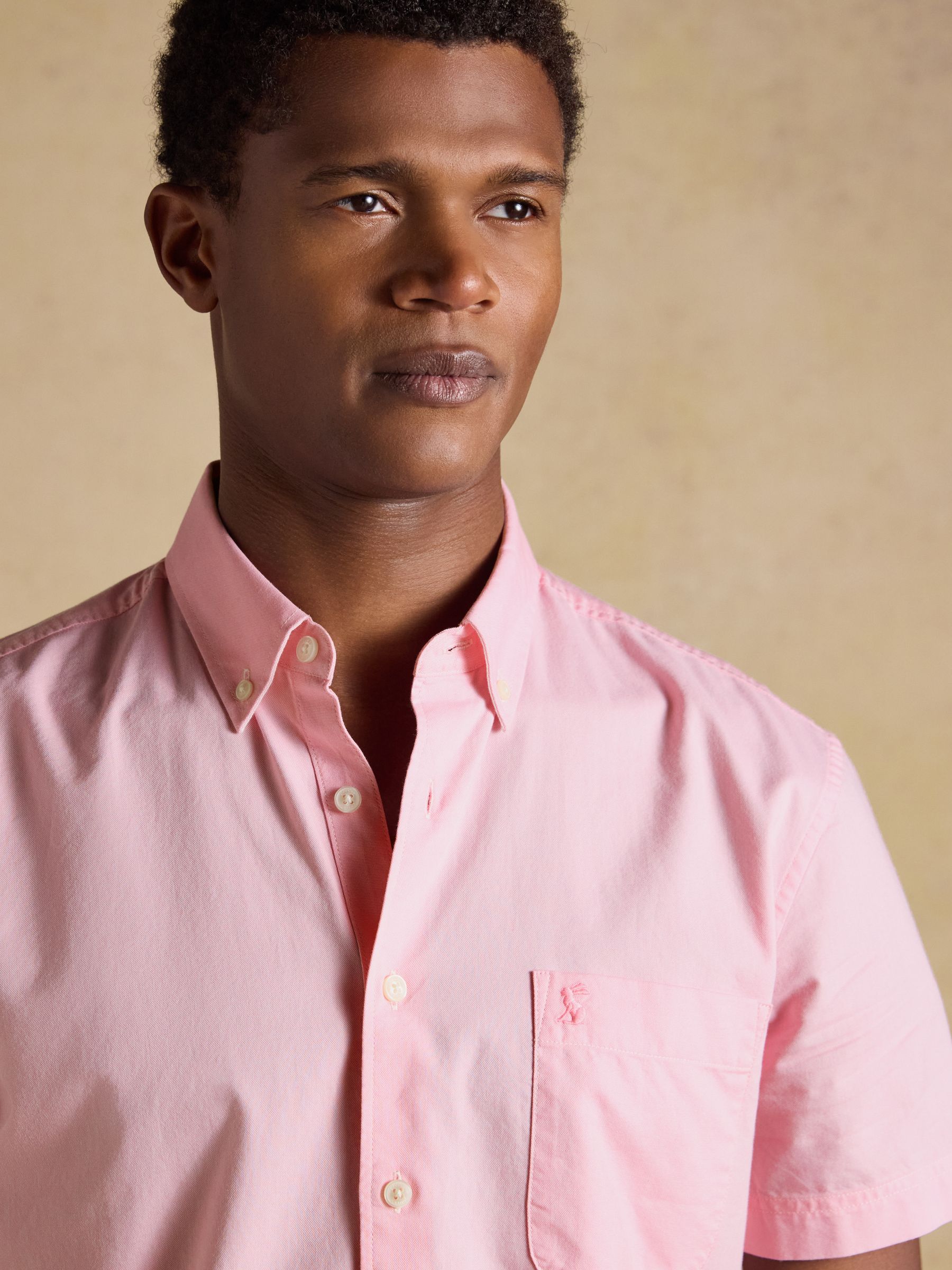 Oxford Pink Short Sleeve Classic Fit Cotton Shirt - Image 4 of 7