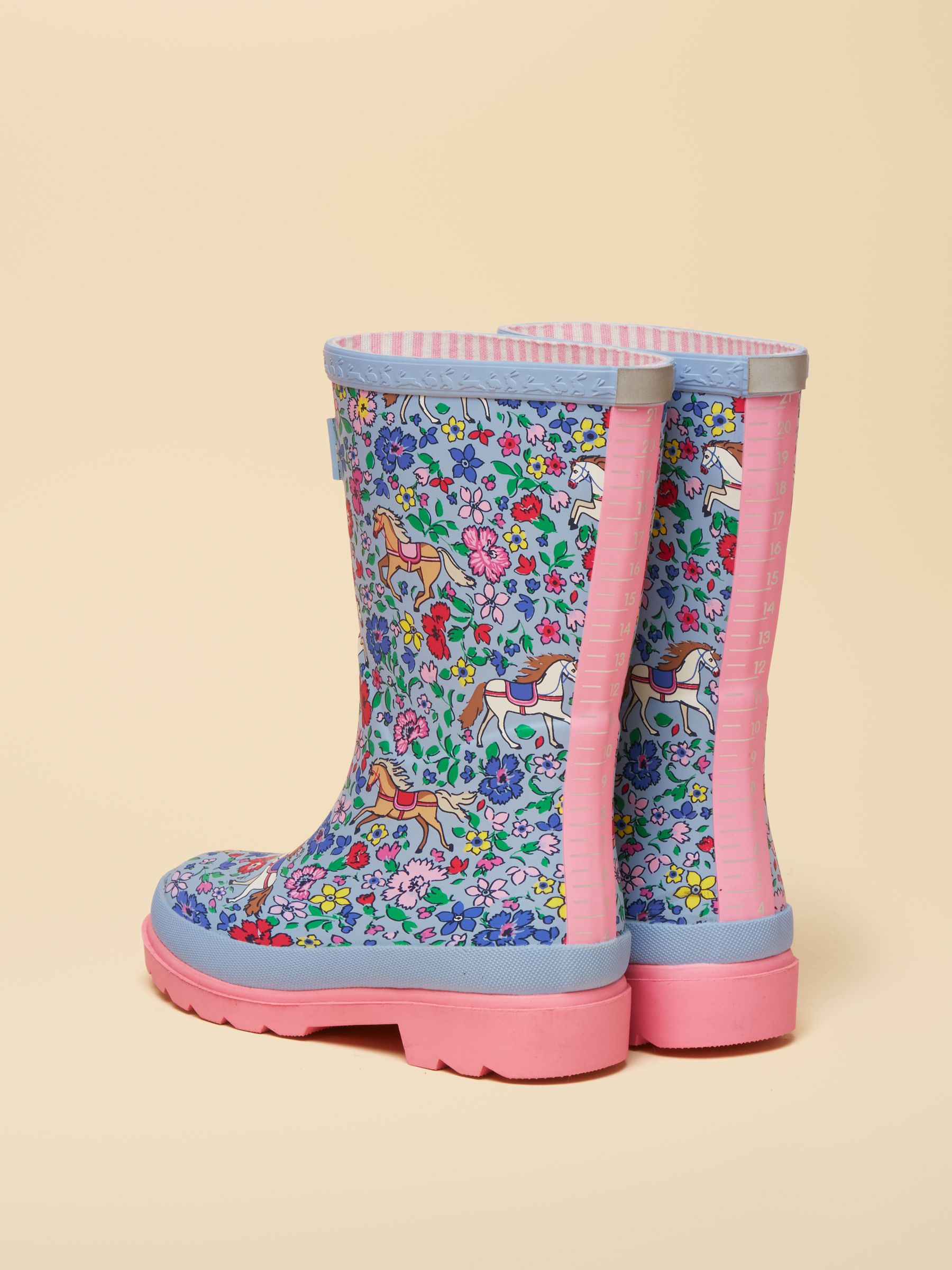 Kids' Blue Horse Printed Wellies - Image 2 of 6