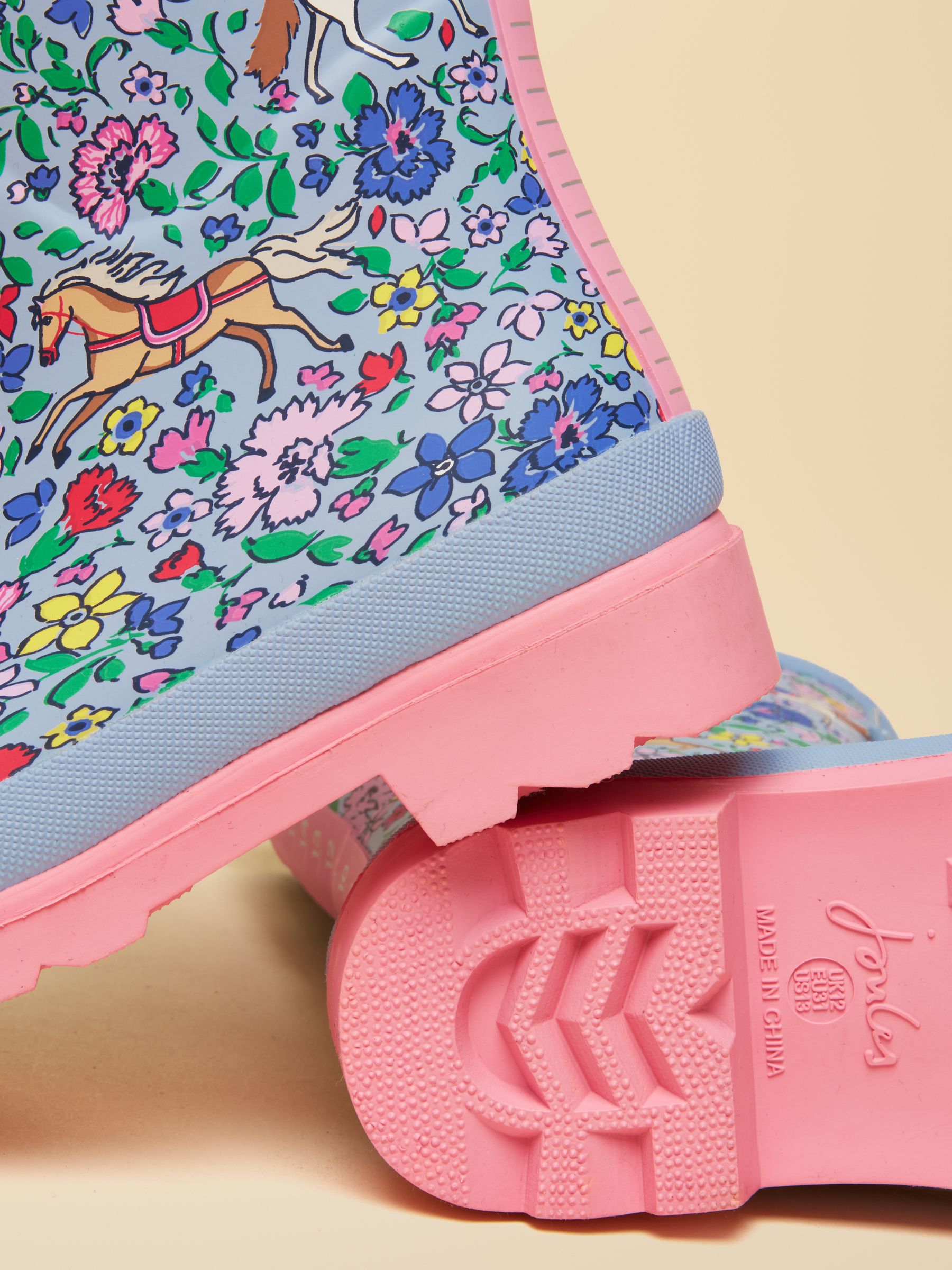 Kids' Blue Horse Printed Wellies - Image 6 of 6