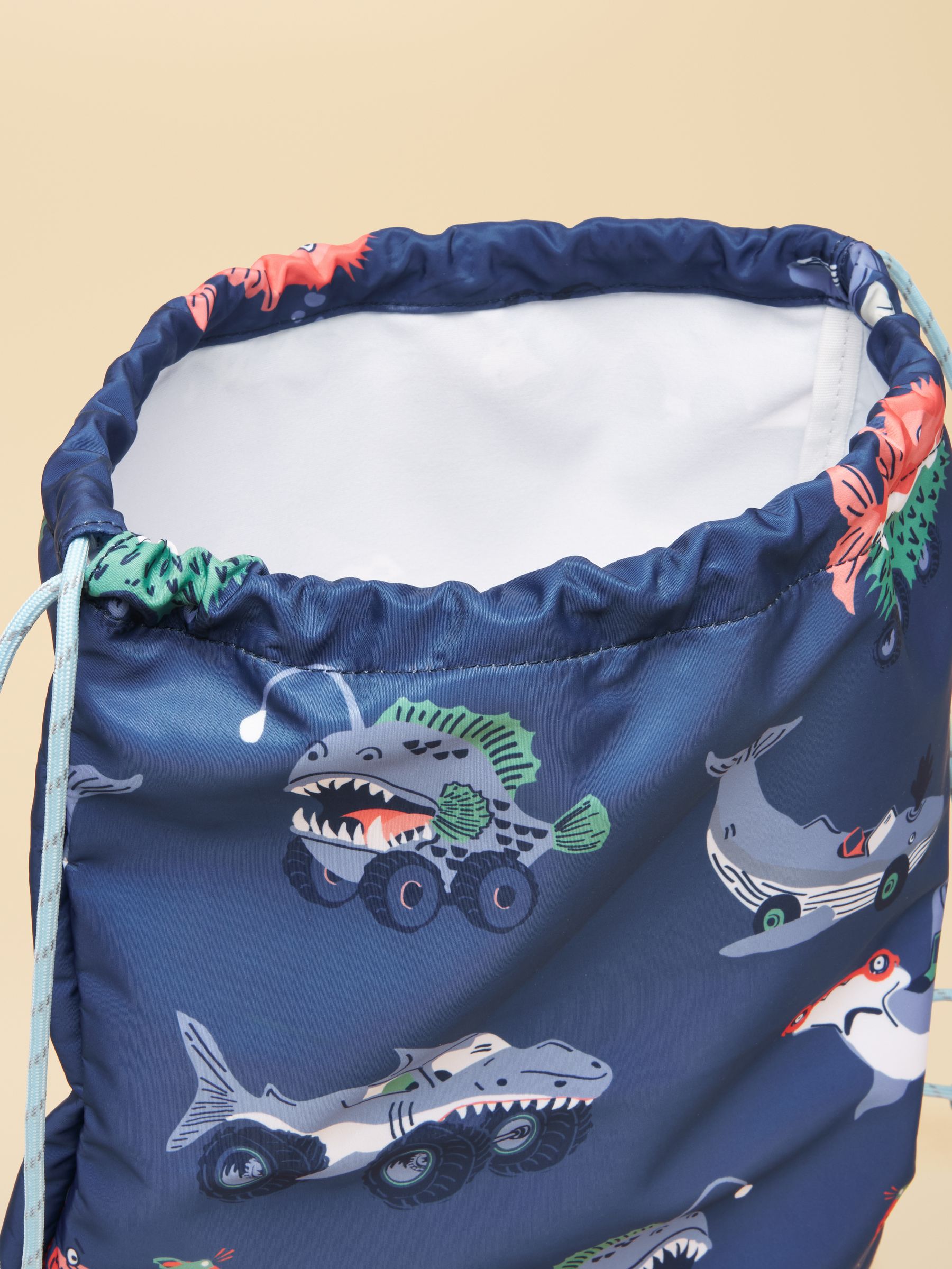 Adventurer Blue Fish Printed Drawstring Bag - Image 4 of 4