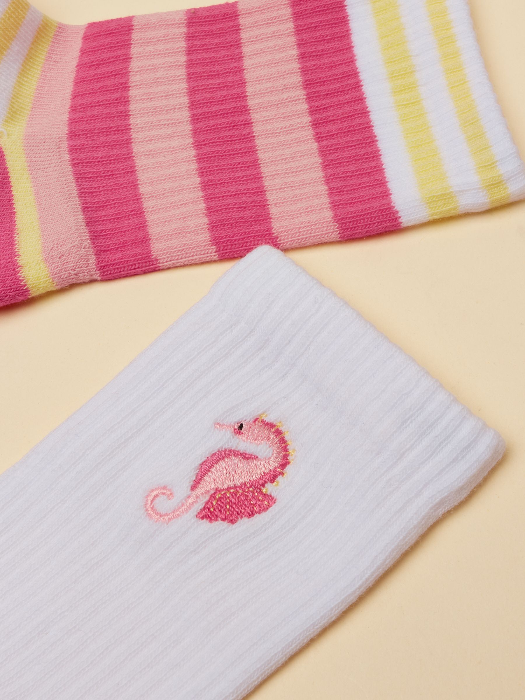 Kids' Volley Pink Seahorse 2 Pack Tennis Sock - Image 2 of 3