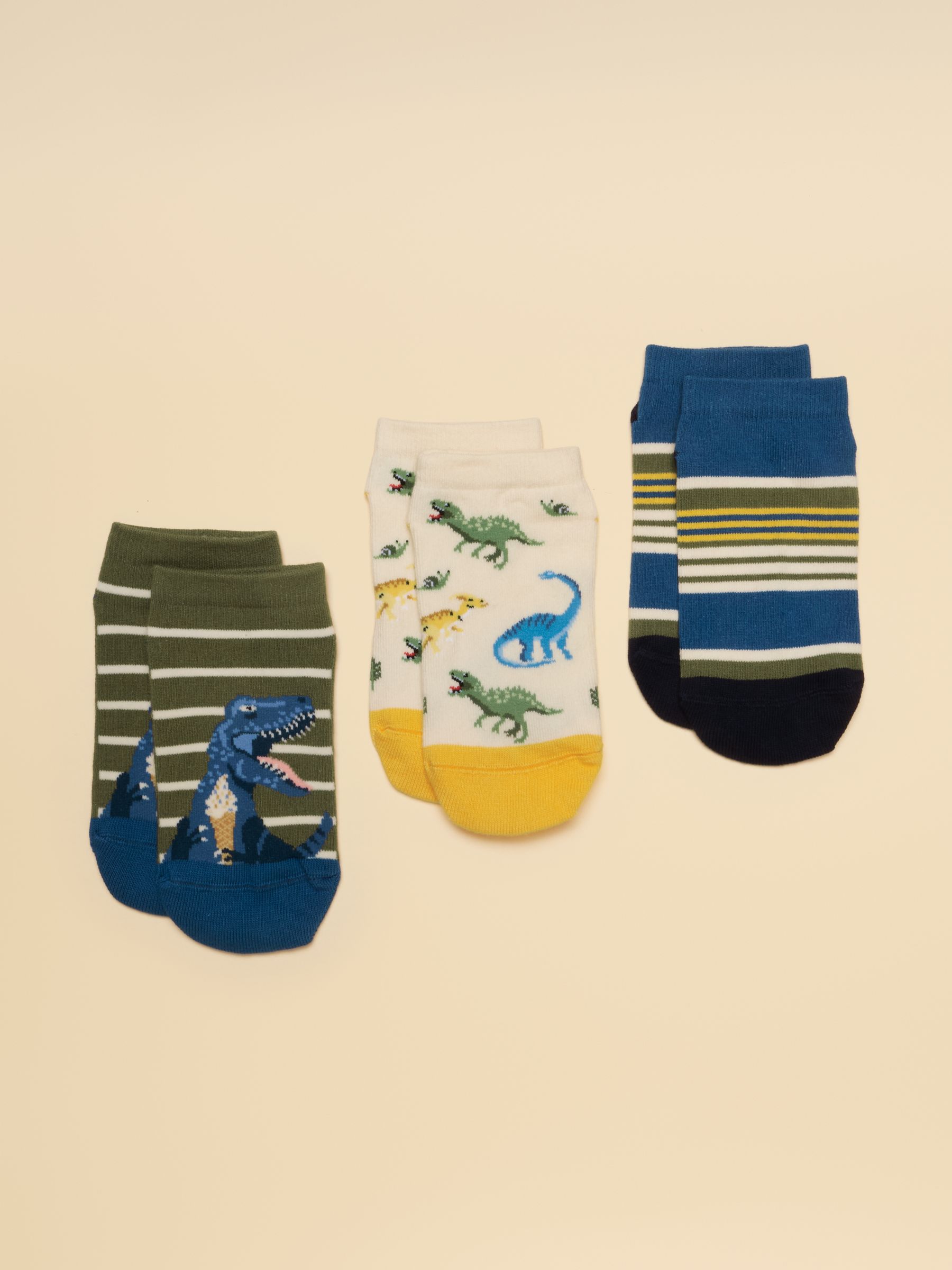 Kids' Rilla Green Dino 3 Pack Socks - Image 1 of 3