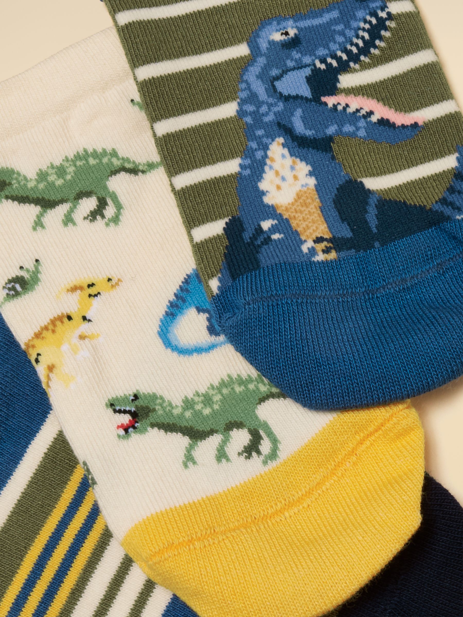 Kids' Rilla Green Dino 3 Pack Socks - Image 2 of 3