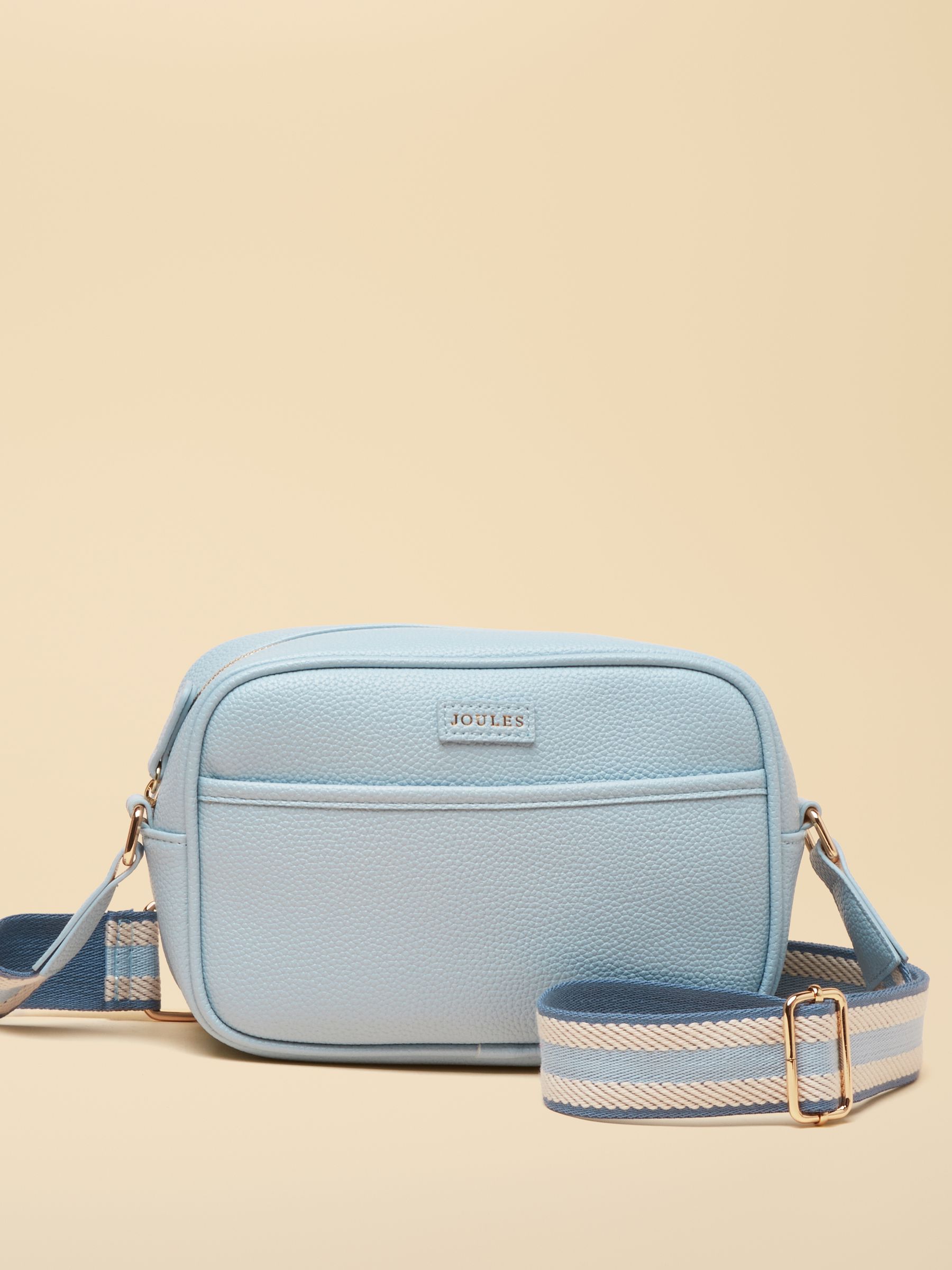 Trent Pale Blue Cross Body Bag with Adjustable Thick Strap - Image 1 of 8