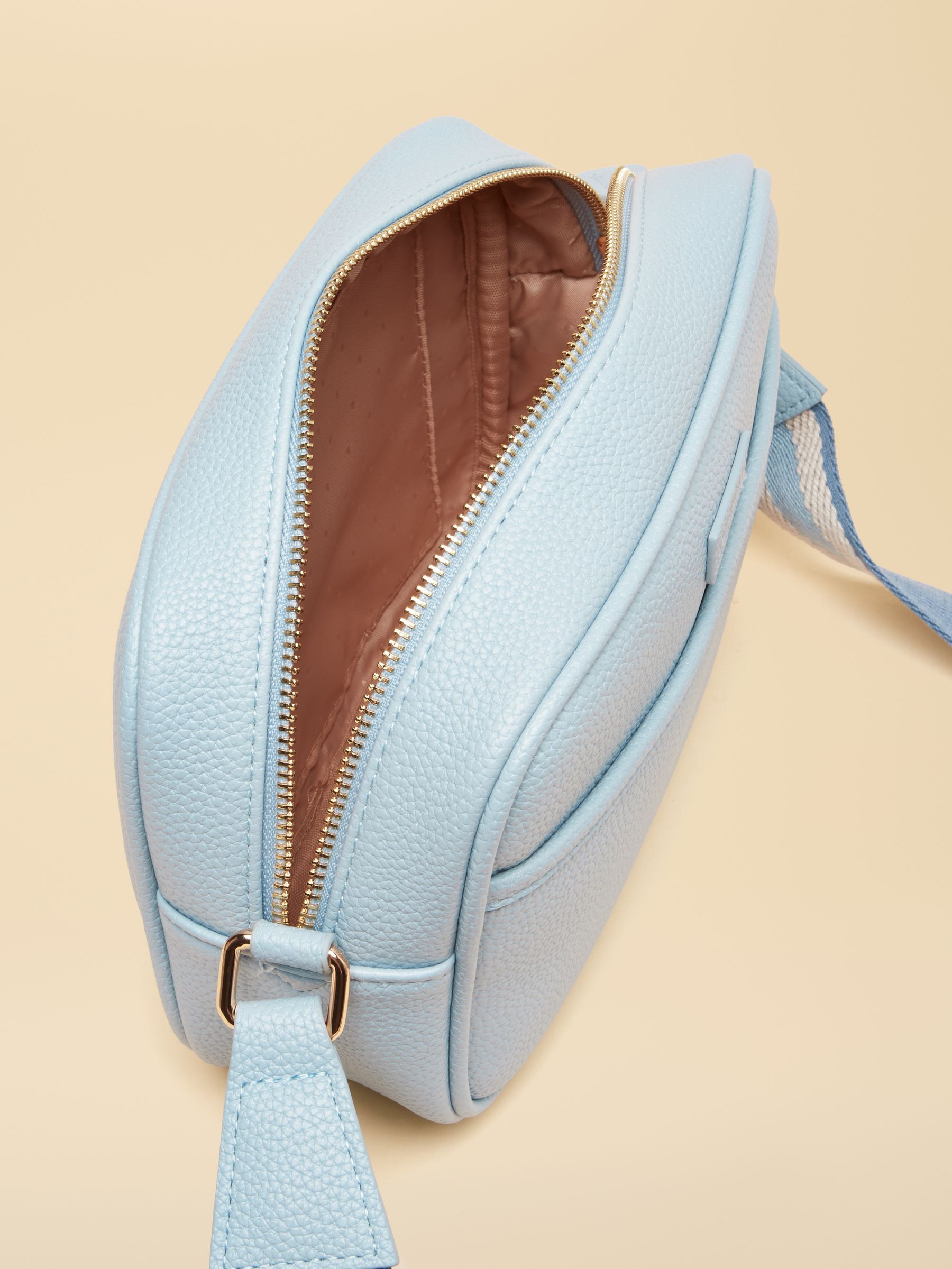 Trent Pale Blue Cross Body Bag with Adjustable Thick Strap - Image 5 of 8