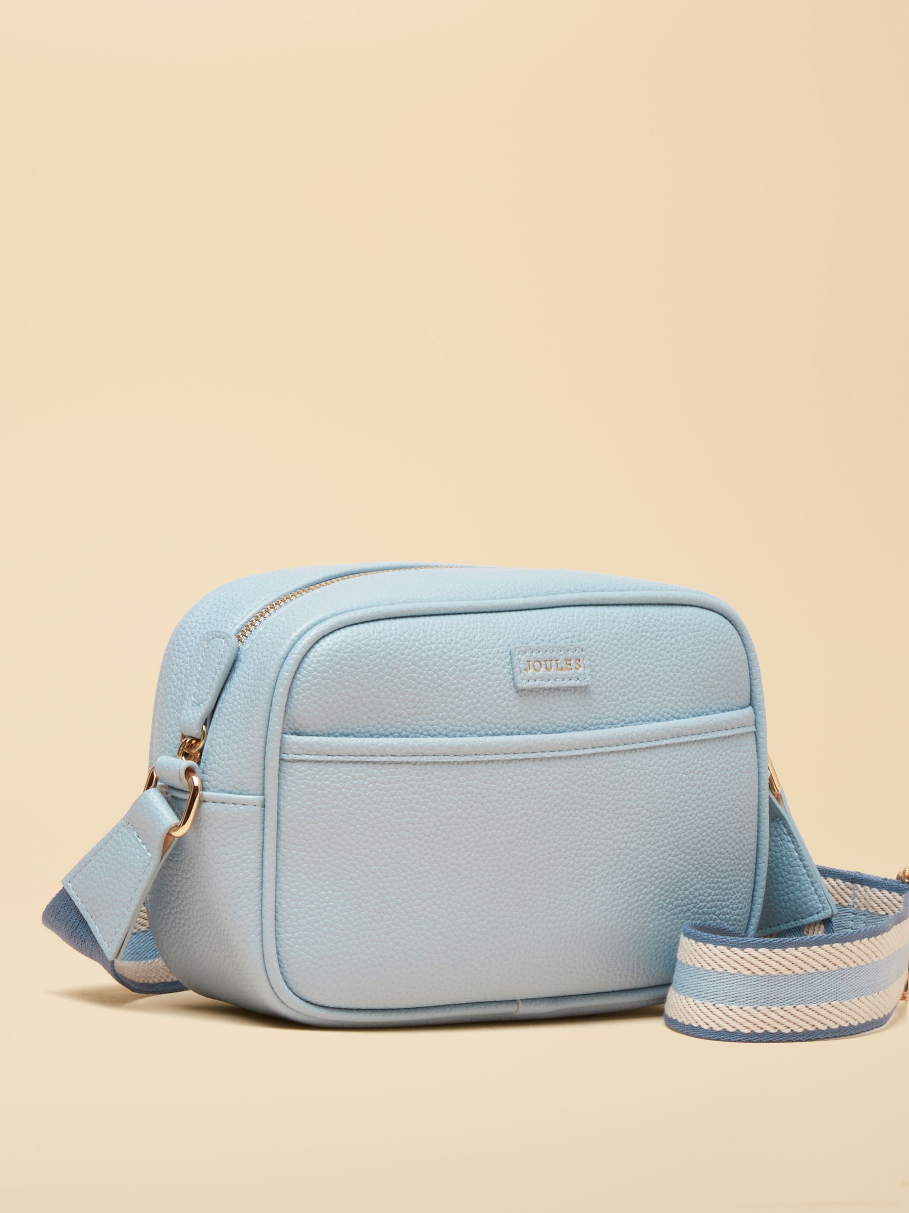 Trent Pale Blue Cross Body Bag with Adjustable Thick Strap - Image 6 of 8