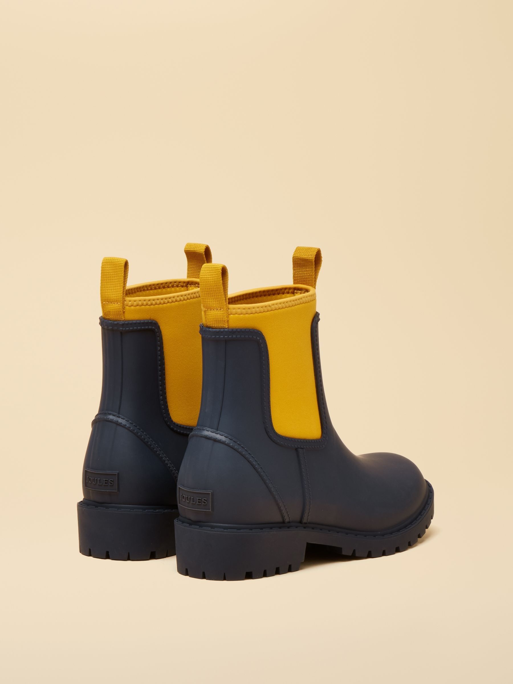 Oakfield Navy Yellow Short Neoprene Lined Wellies - Image 3 of 6