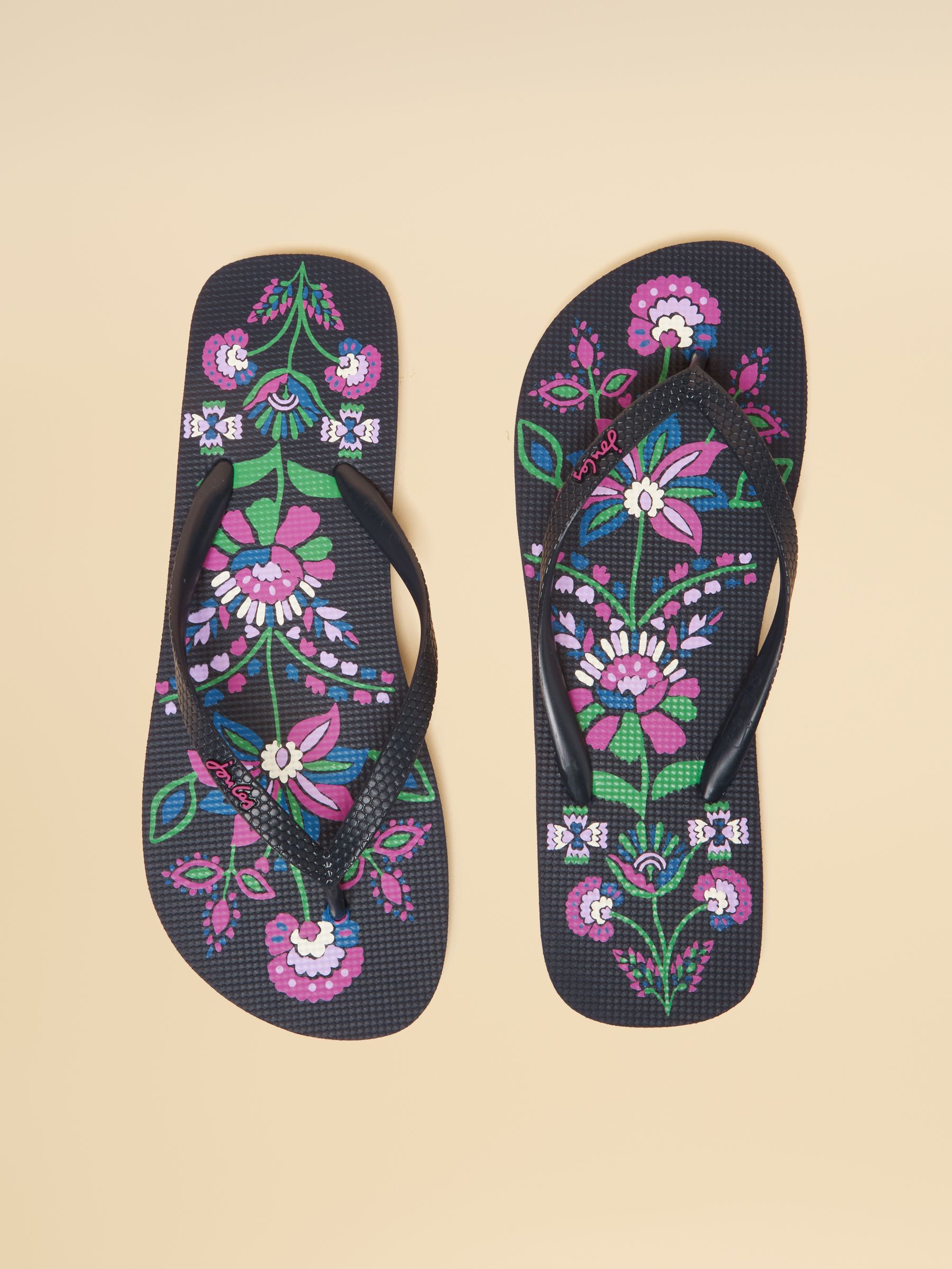 Sandy Navy Floral Printed Flip Flops - Image 1 of 5