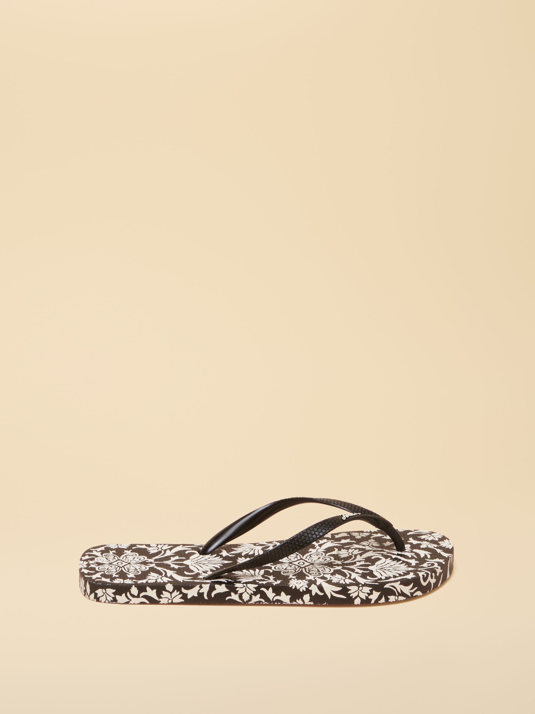 Sandy Black Ecru Printed Flip Flops - Image 2 of 5