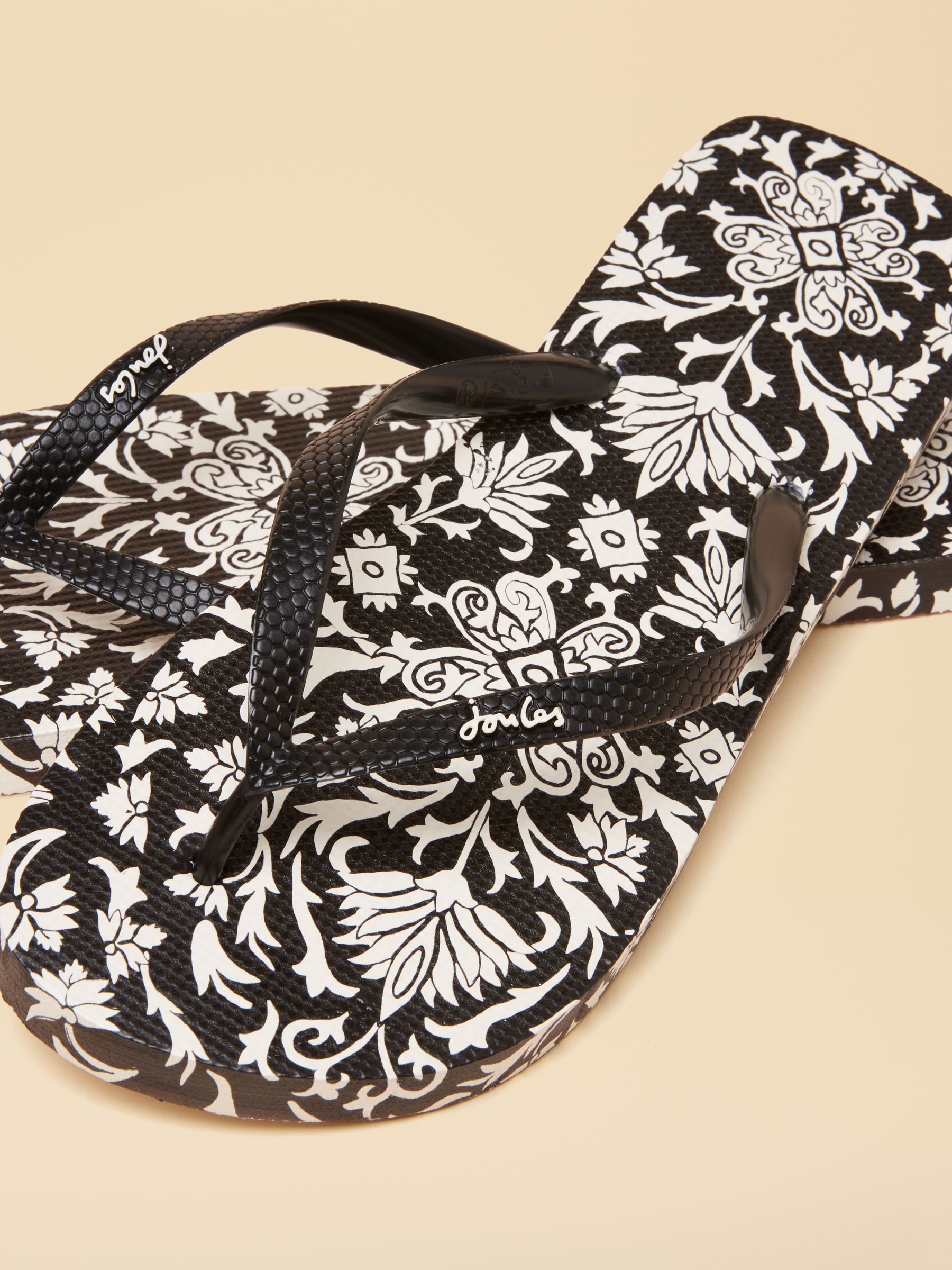 Sandy Black Ecru Printed Flip Flops - Image 5 of 5