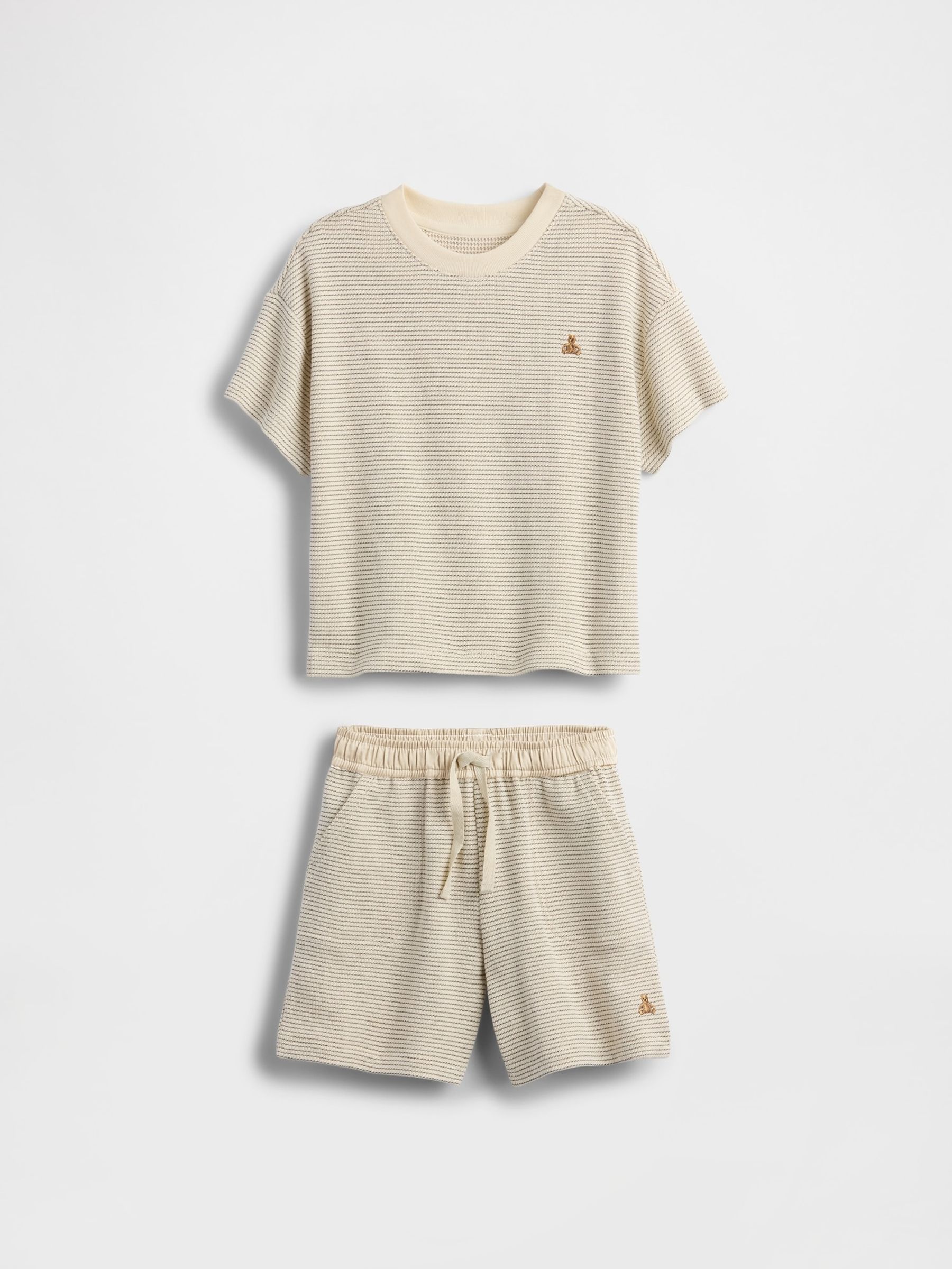 Beige Brannan Bear Textured T-Shirt & Shorts Outfit Set (6mths-5yrs) - Image 2 of 4