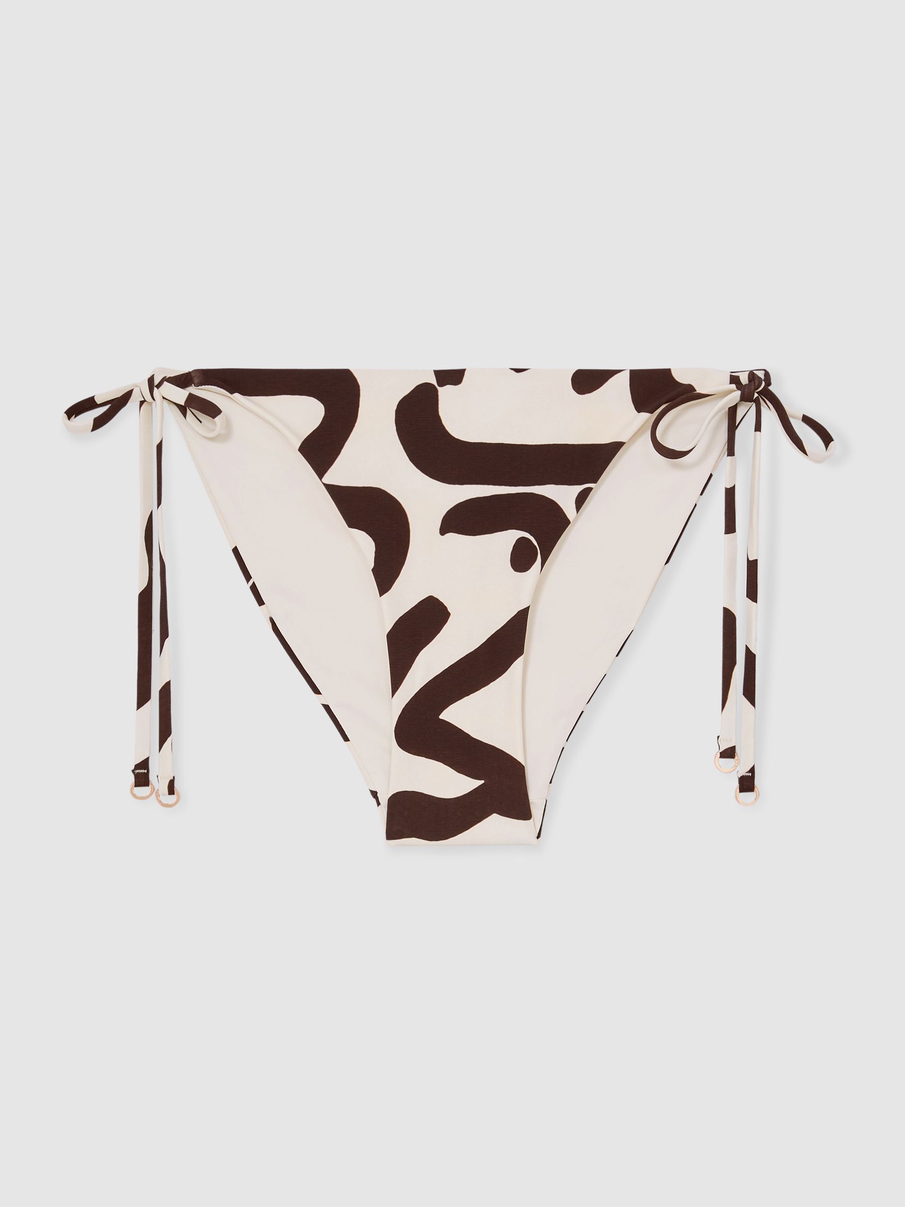 Printed Bikini Bottoms in Chocolate/Cream - Image 2 of 6