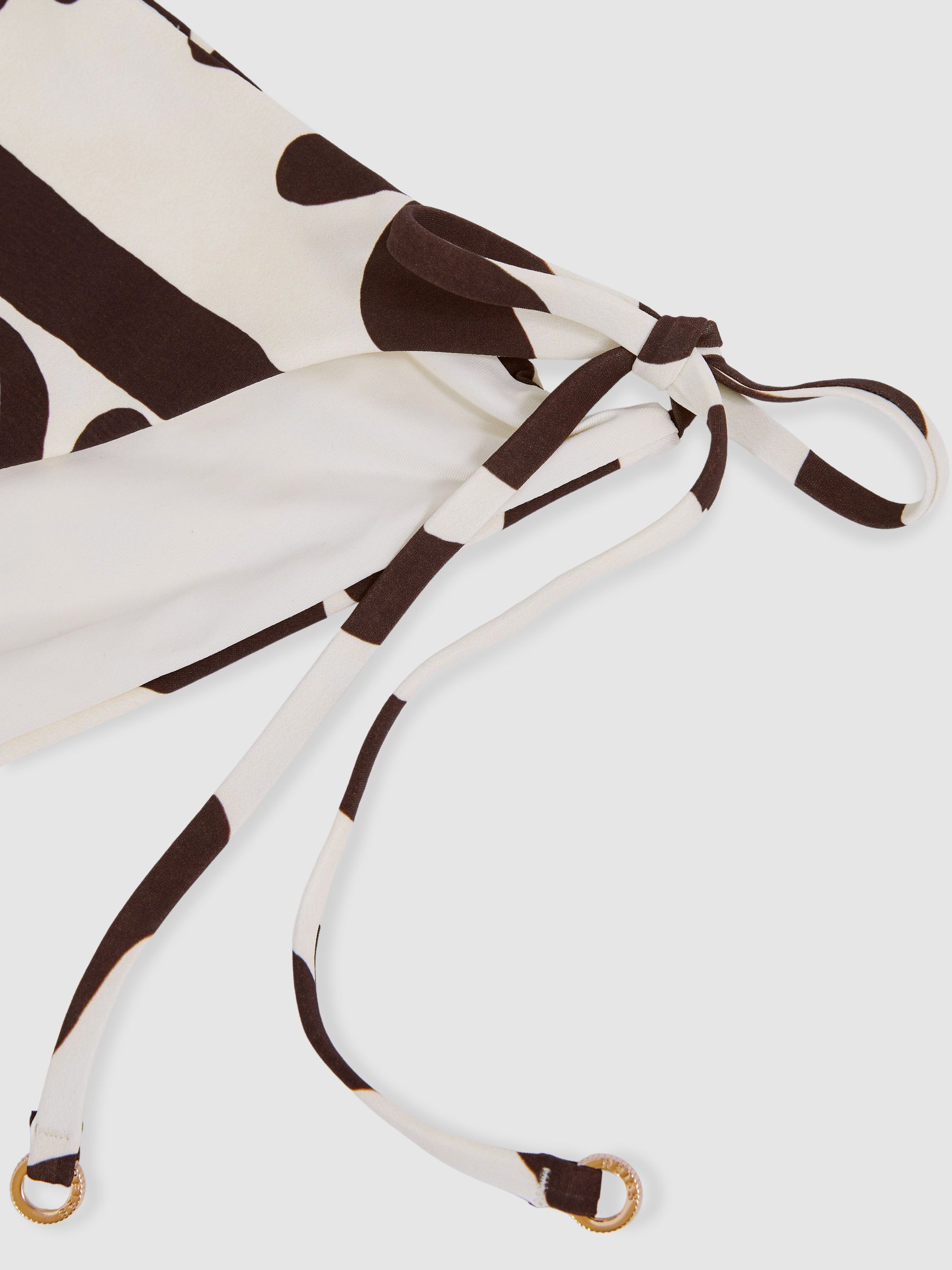 Printed Bikini Bottoms in Chocolate/Cream - image 3